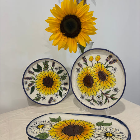 Hand Painted Sunflower Platter Various Designs