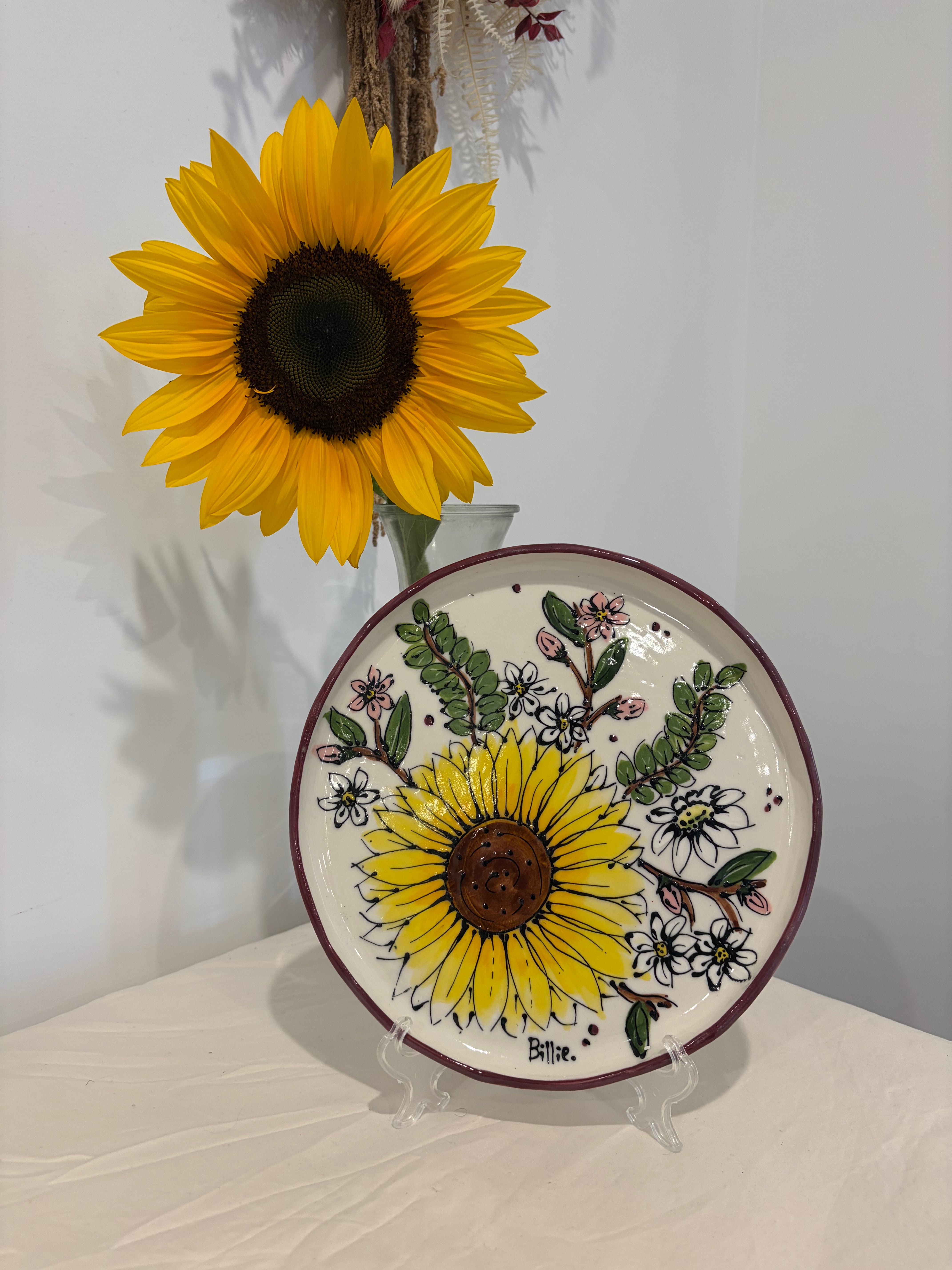 Hand Painted Sunflower Platter Various Designs