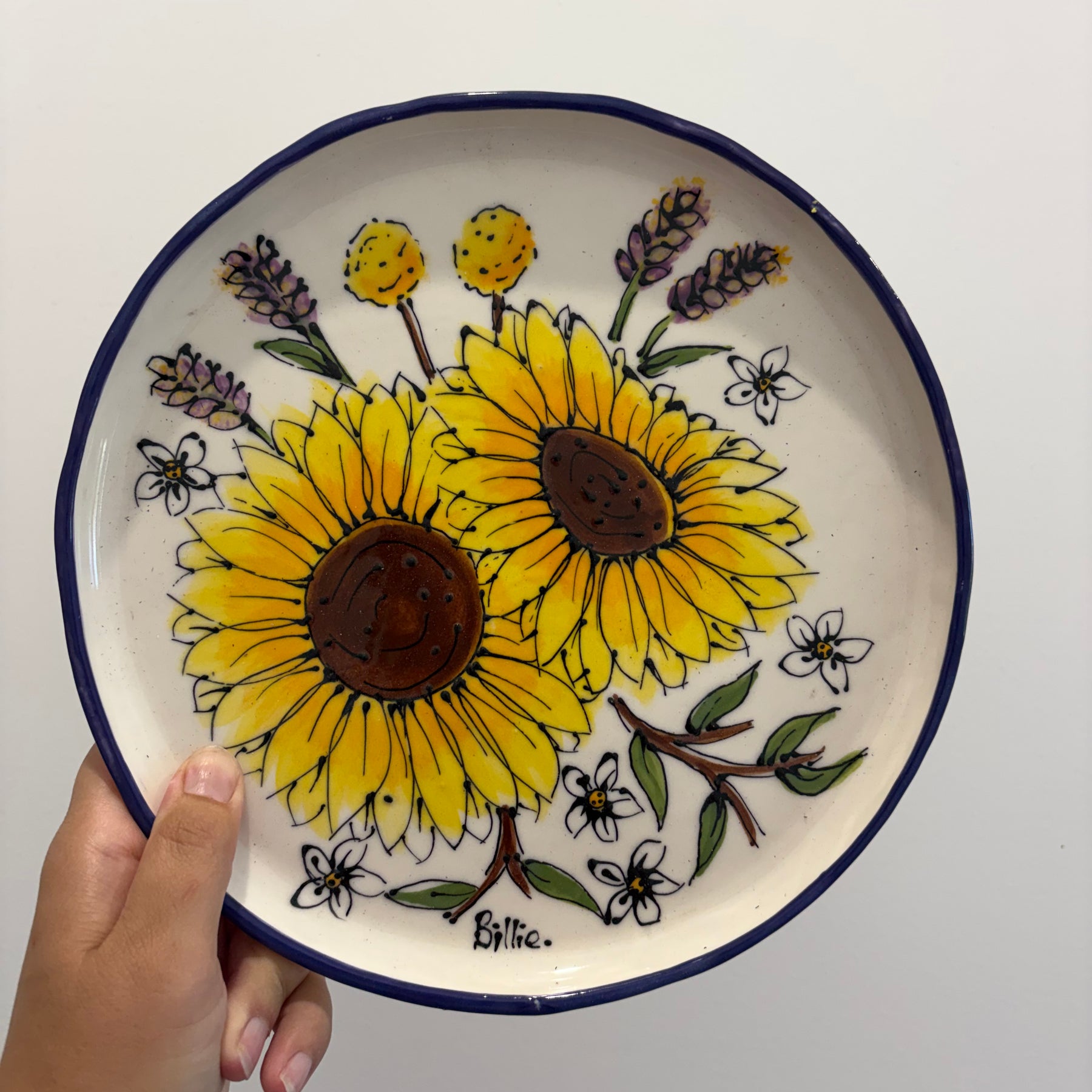 Hand Painted Sunflower Platter Various Designs