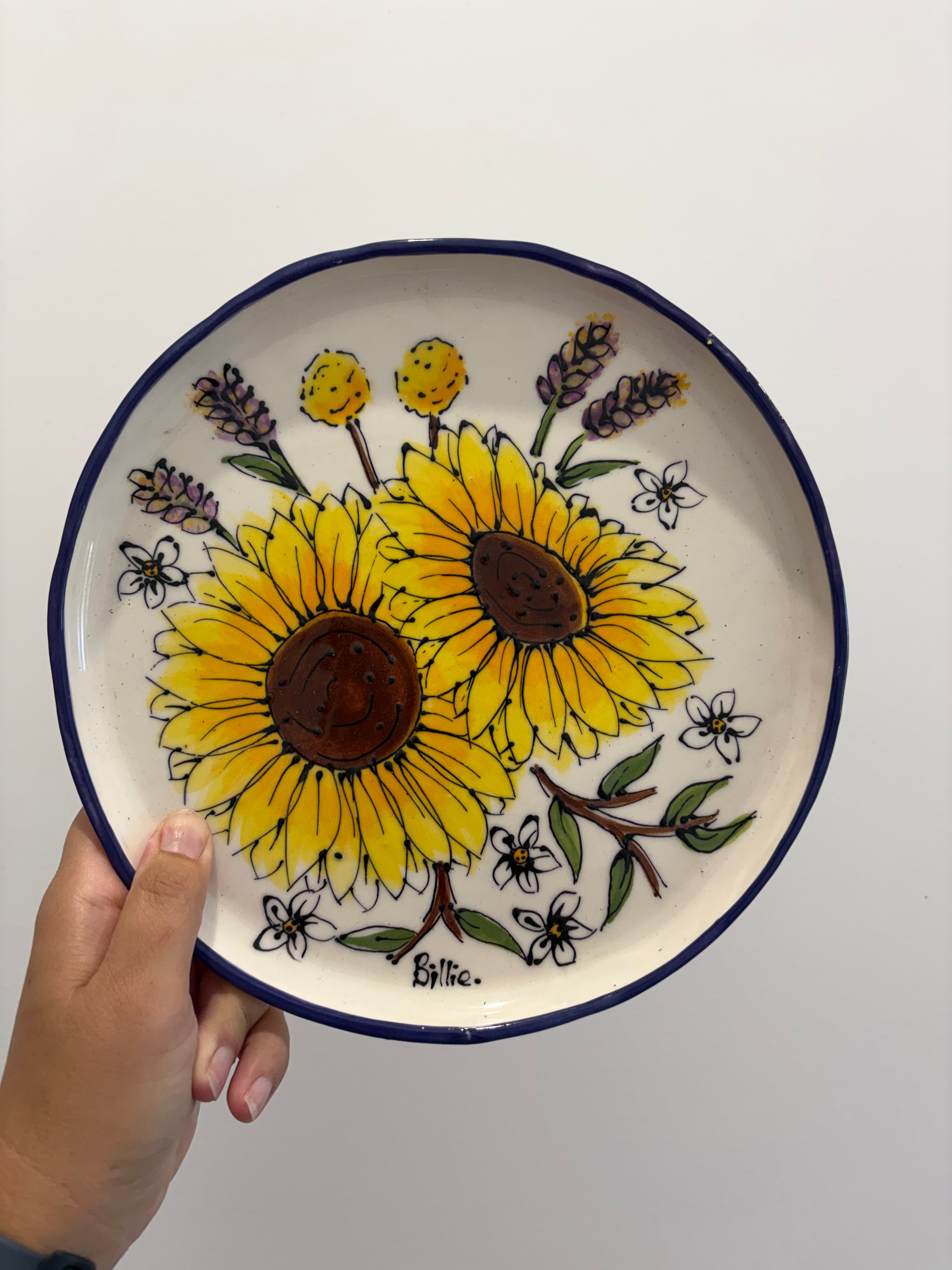 Hand Painted Sunflower Platter Various Designs
