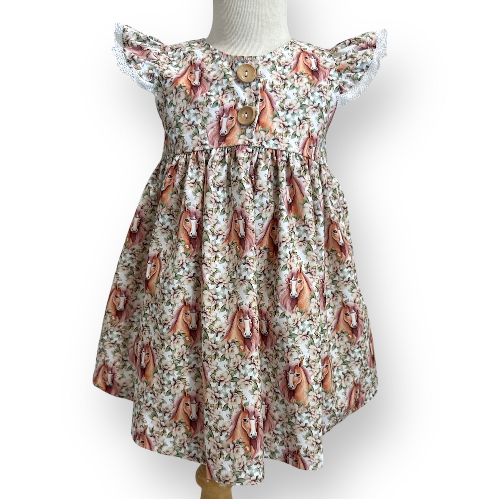 Pretty Horses Flutter Sleeve LEIDON Dress - SIZES 2 & 3