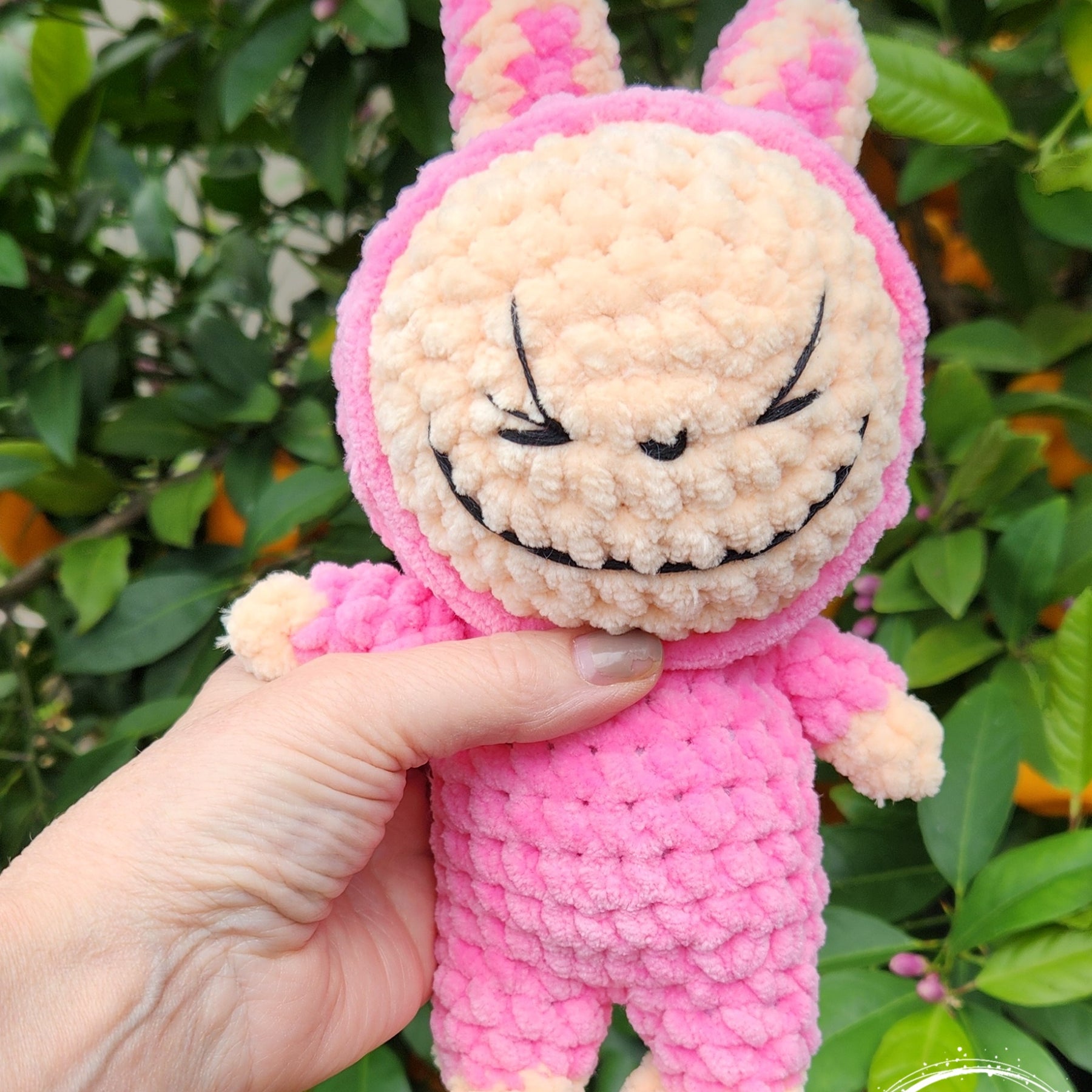 Hand crocheted Smiling Bunny Doll
