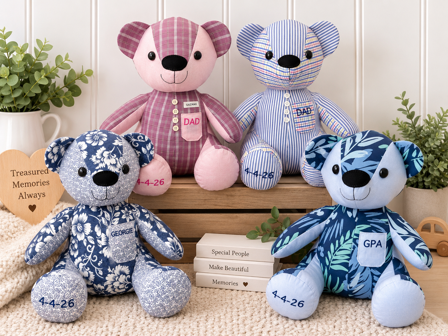 Custom Memory Bear – Made from Your Loved Ones Clothes | Keepsake Teddy Bear | Remberence Teddy Bear
