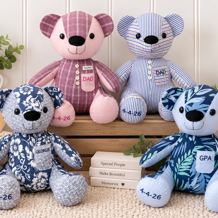 Custom Memory Bear – Made from Your Loved Ones Clothes | Keepsake Teddy Bear | Remberence Teddy Bear