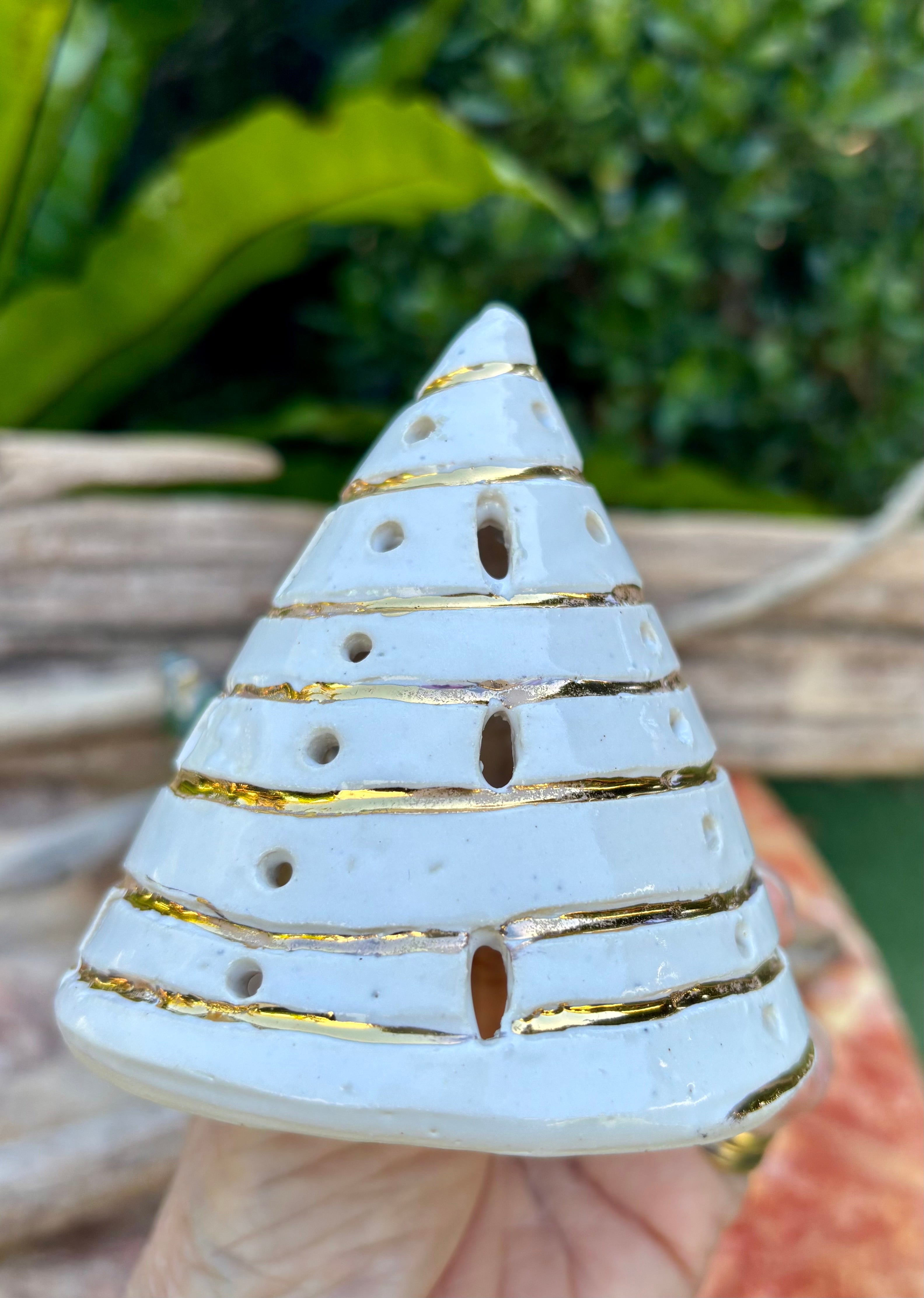 Handmade pottery Christmas tree set