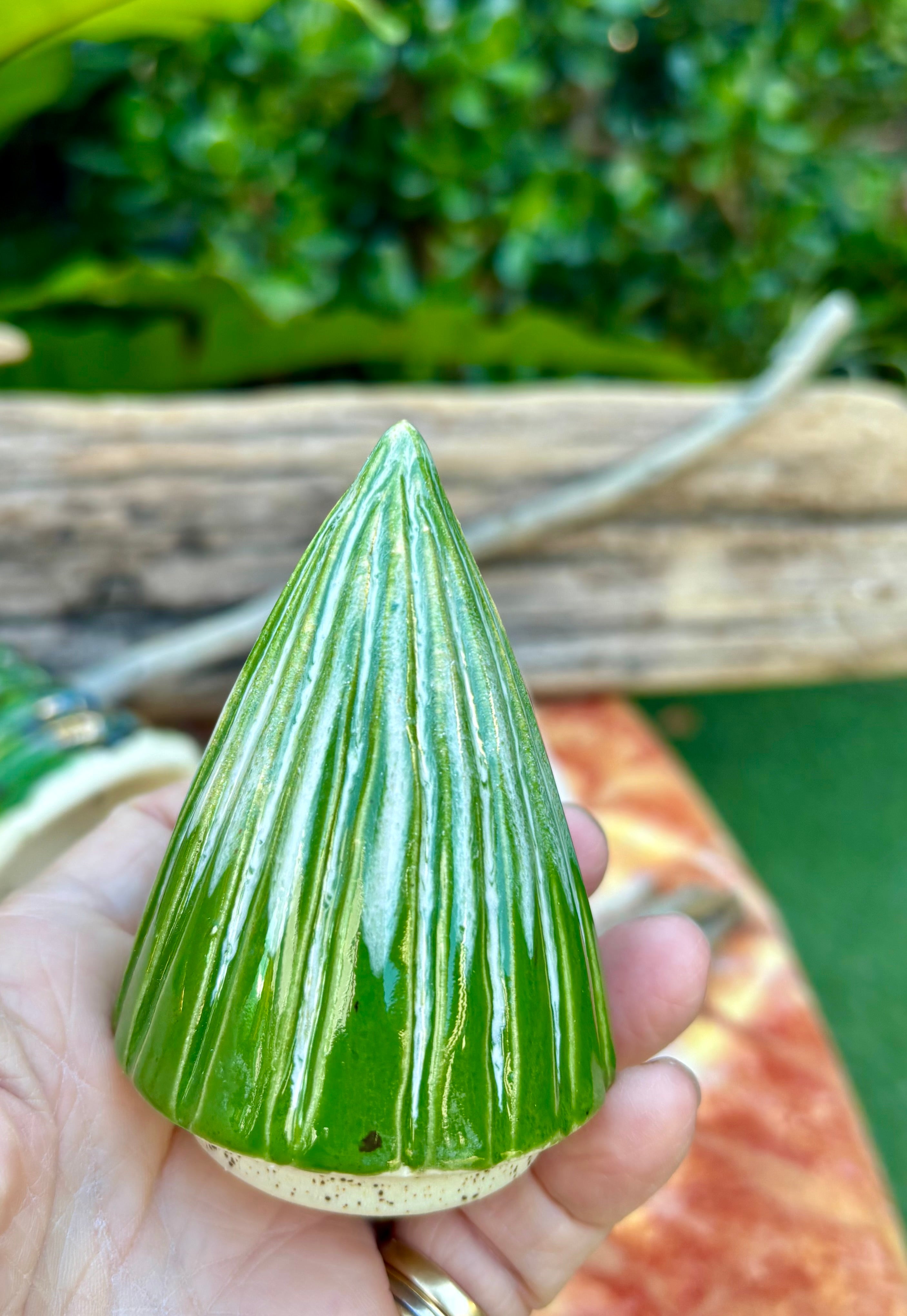 Handmade pottery Christmas tree set