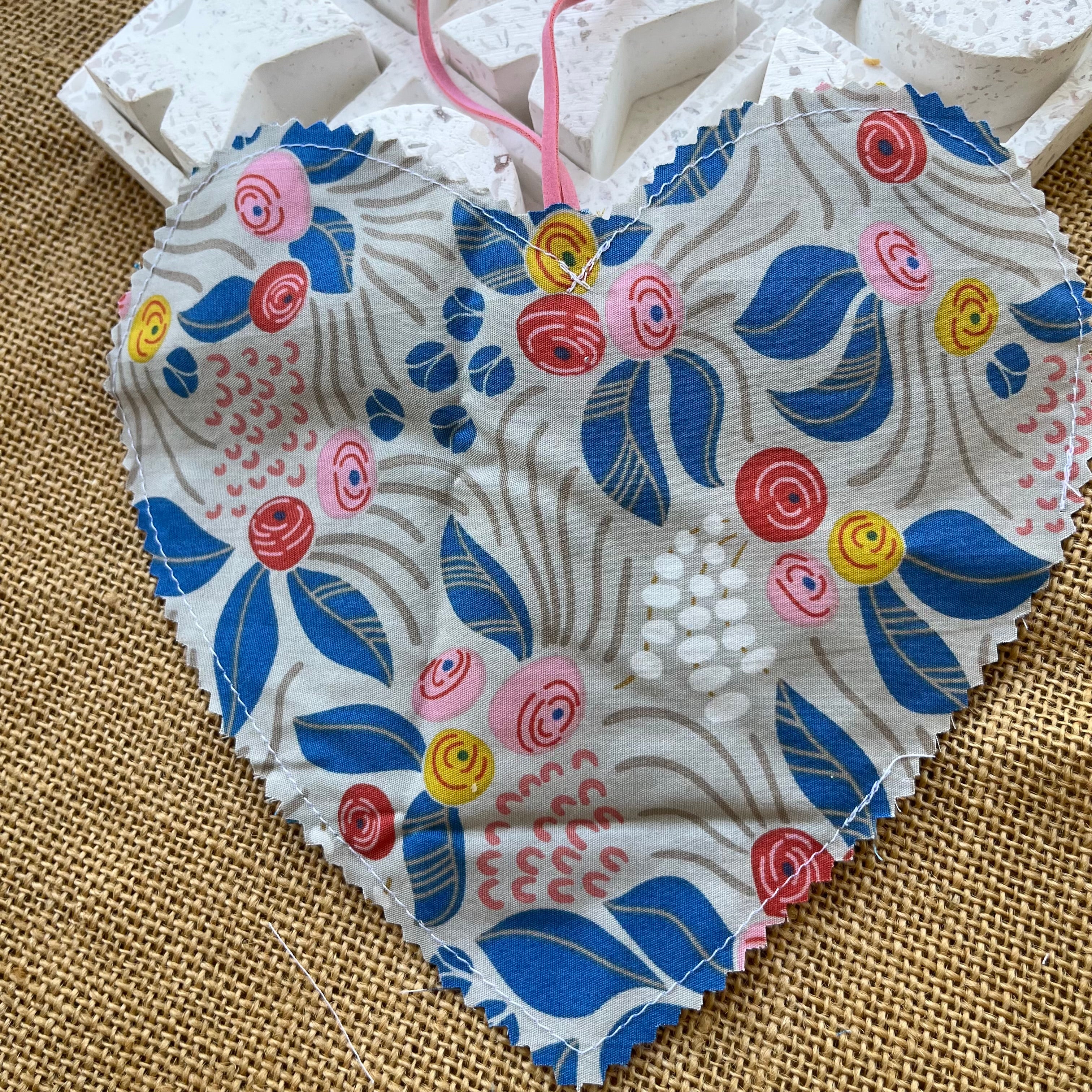 Handmade hearts | organic fabric | rustic  look