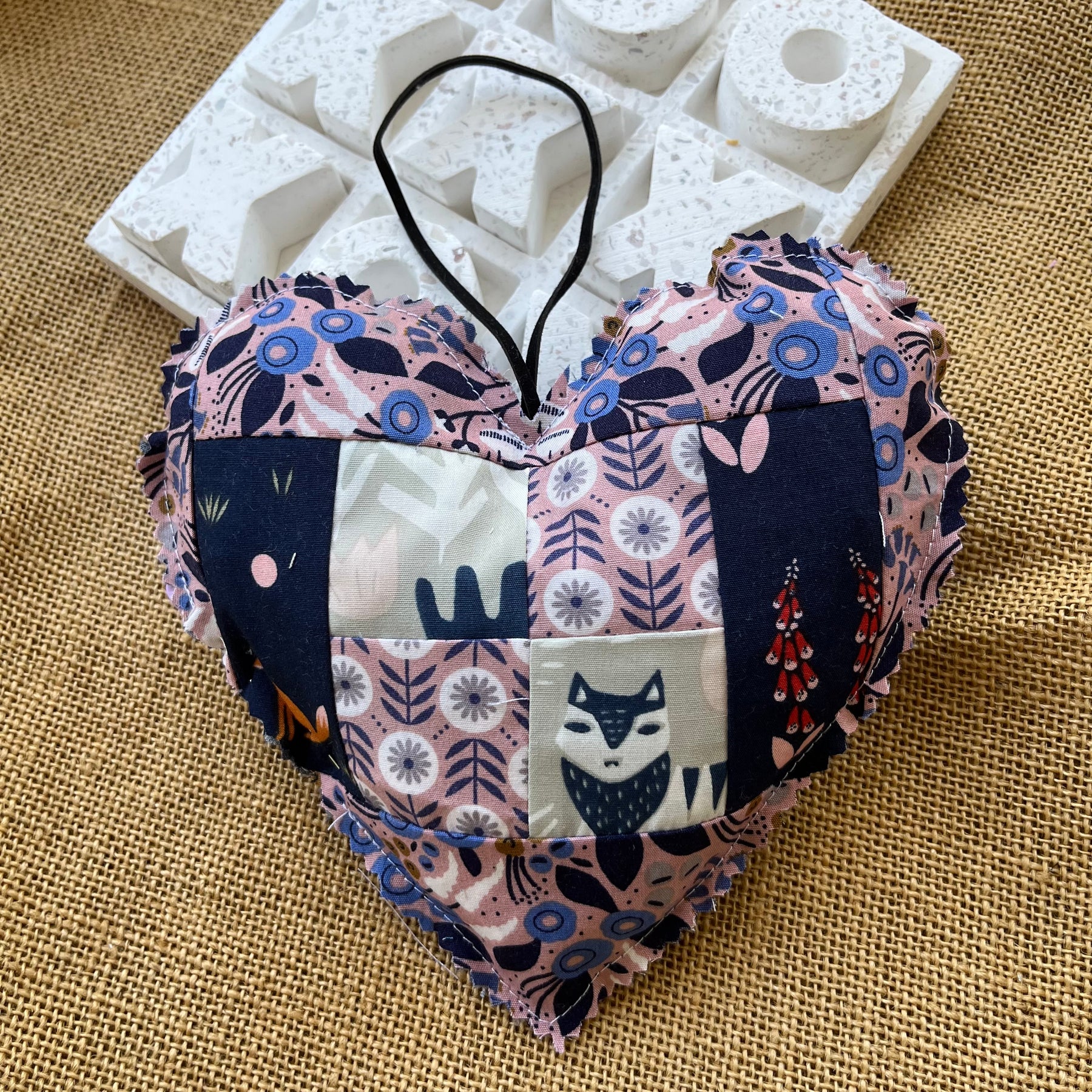 Handmade hearts | organic fabric | rustic  look