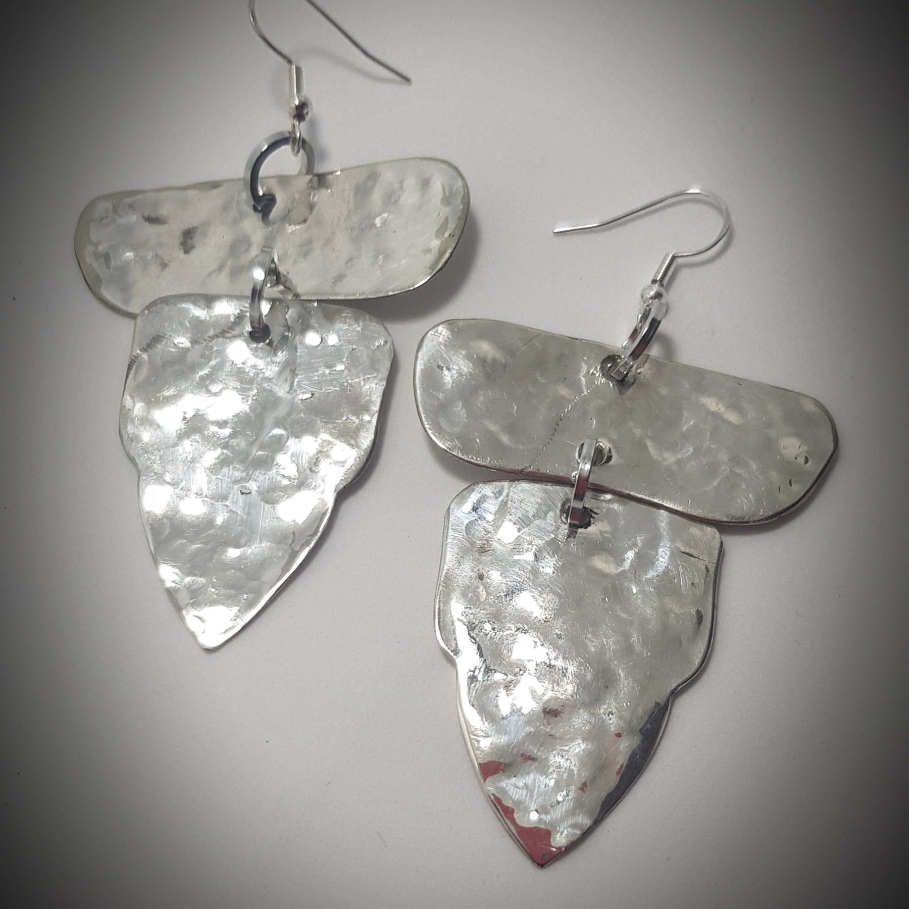 Bit of Bling, large silver hanging earrings #693AM/E