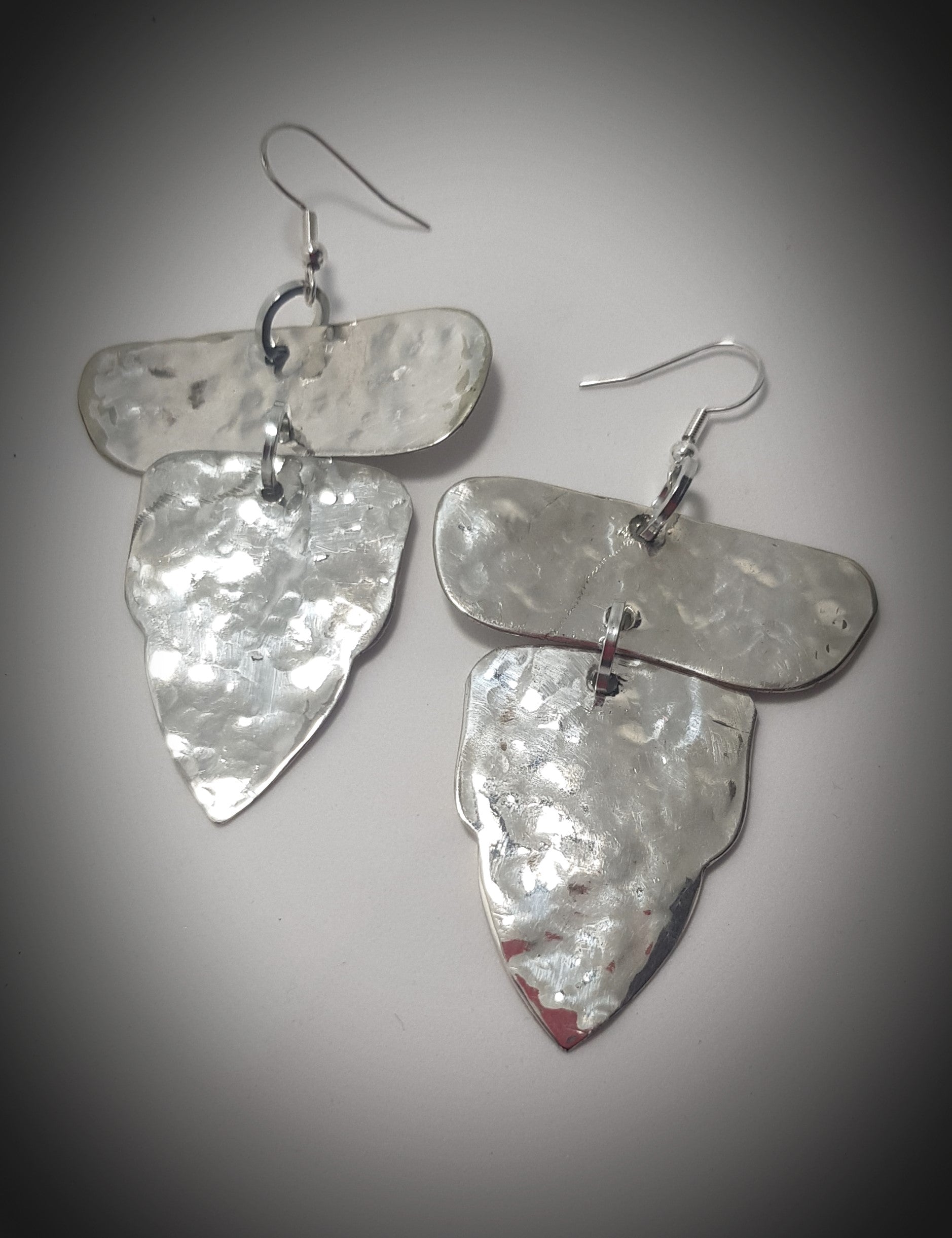 Bit of Bling, large silver hanging earrings #693AM/E