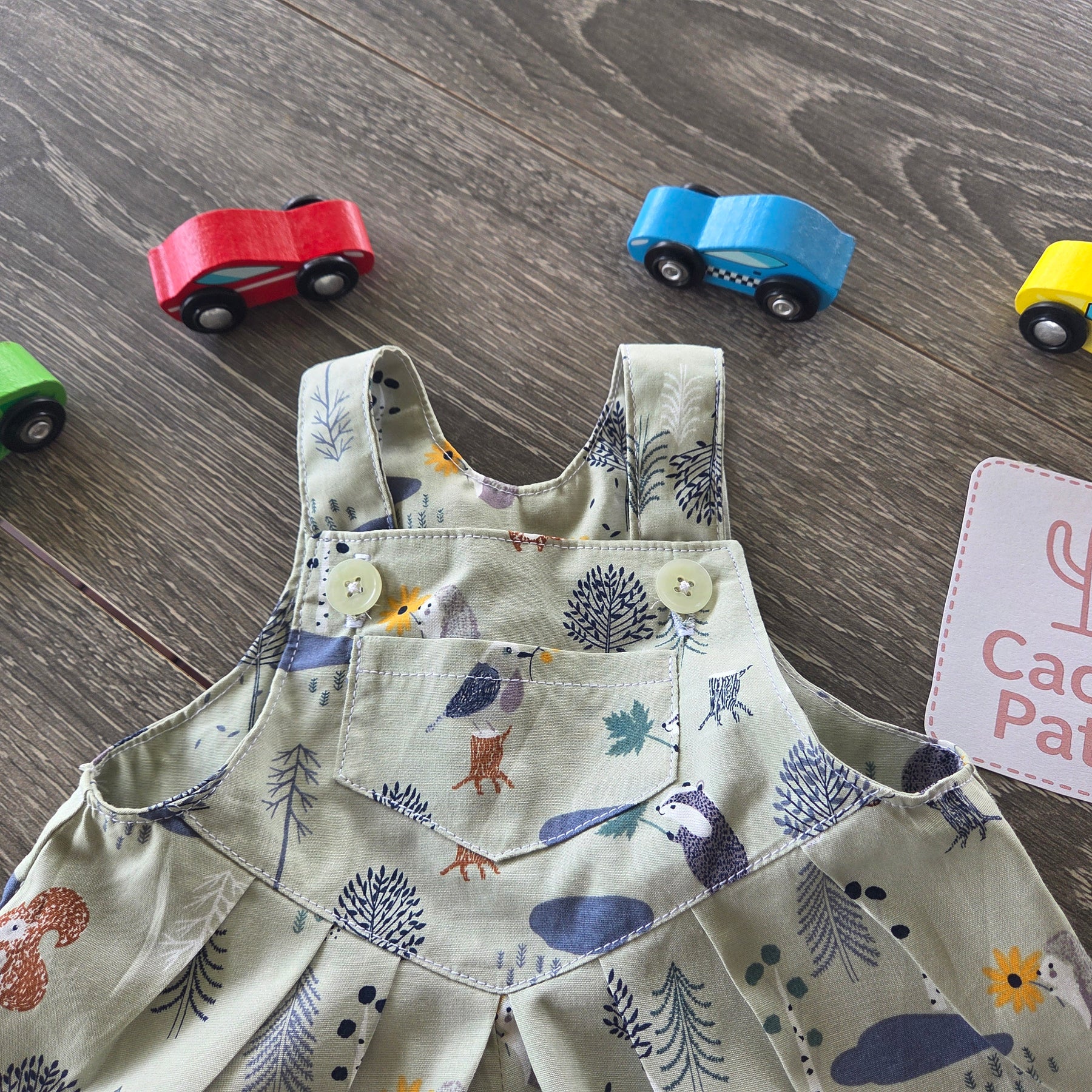 "Forest Friends" Baby Boy Pleated Romper (3-6 Months)