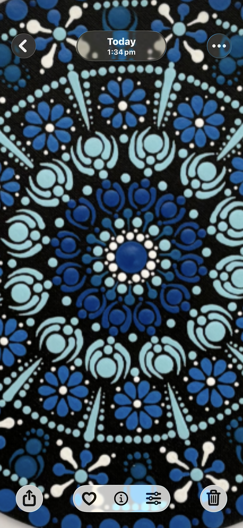 Blueberry Creme Acrylic Hand-dotted Mandala