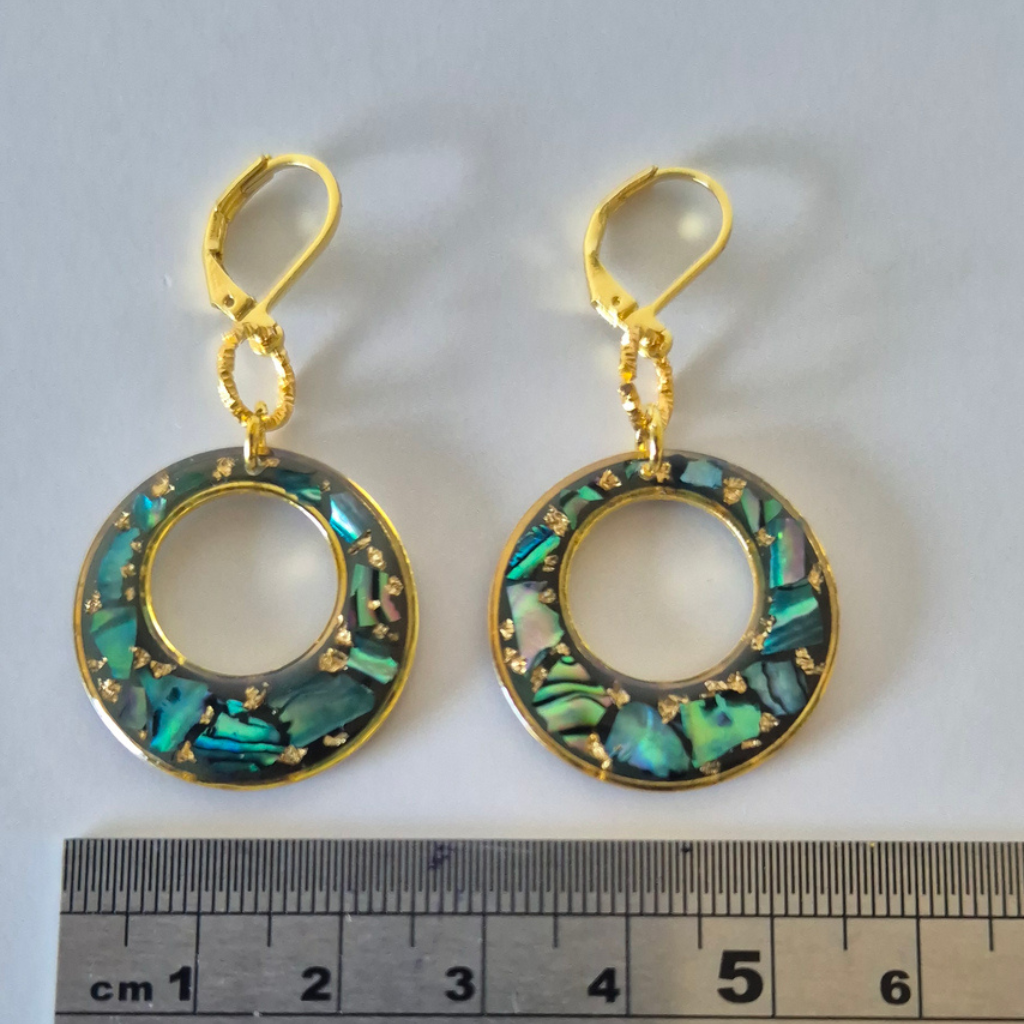Handmade Abalone Shell Hoop Earrings