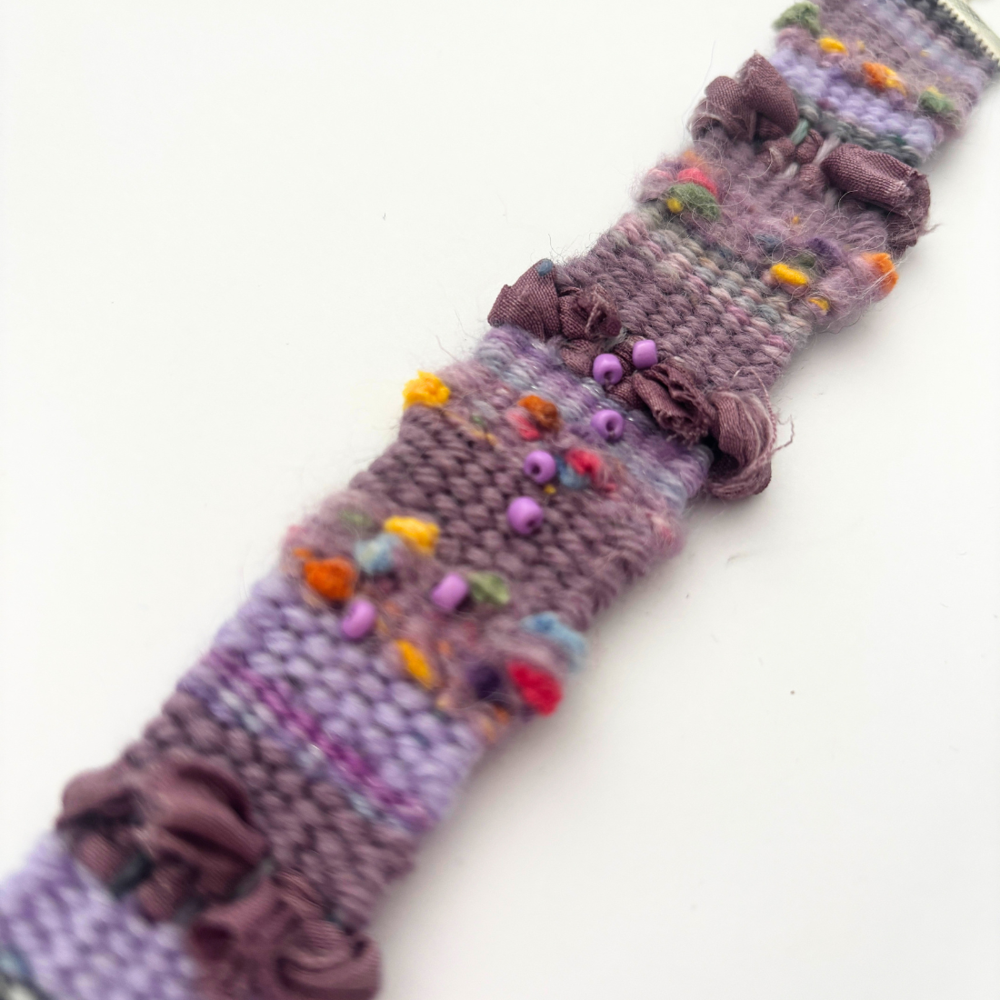 Handwoven Textile Fibre Art Bracelet