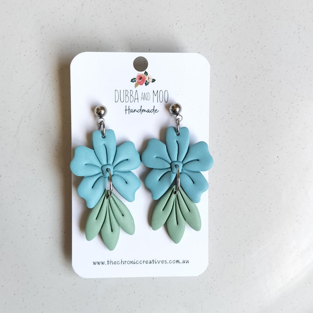 Large Statement Flower Polymer Clay Dangle Earrings - Assorted Colours