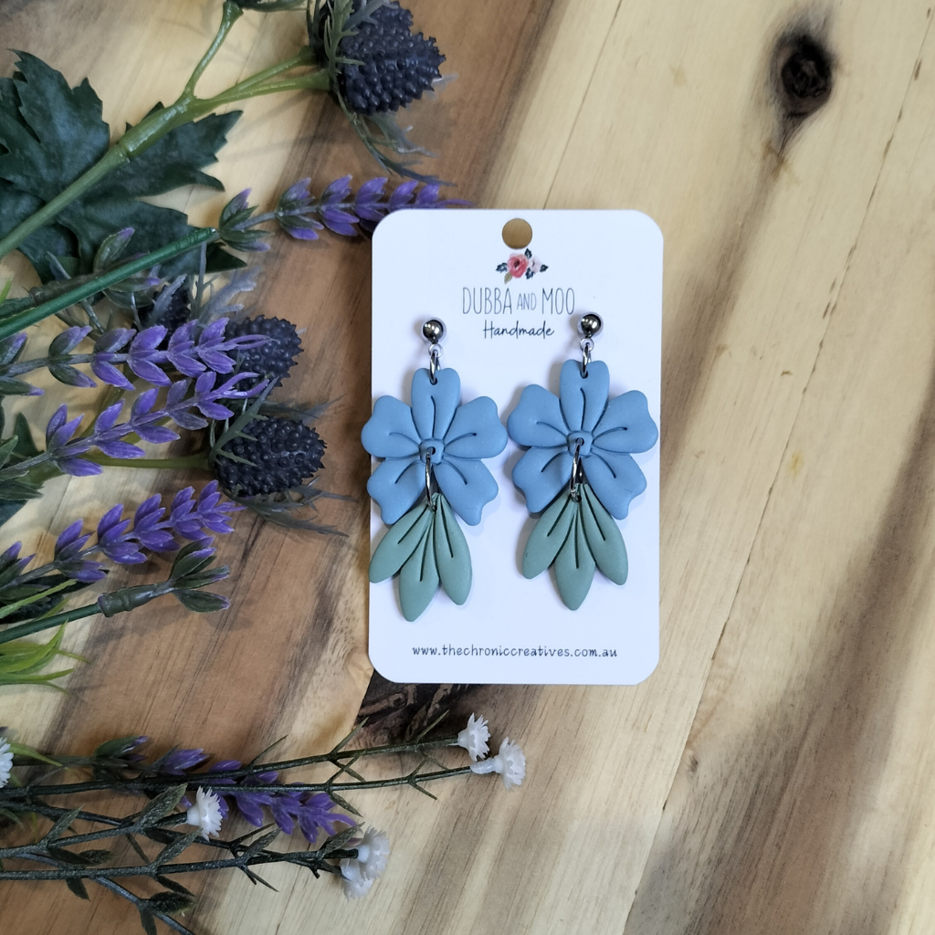 Large Statement Flower Polymer Clay Dangle Earrings - Assorted Colours