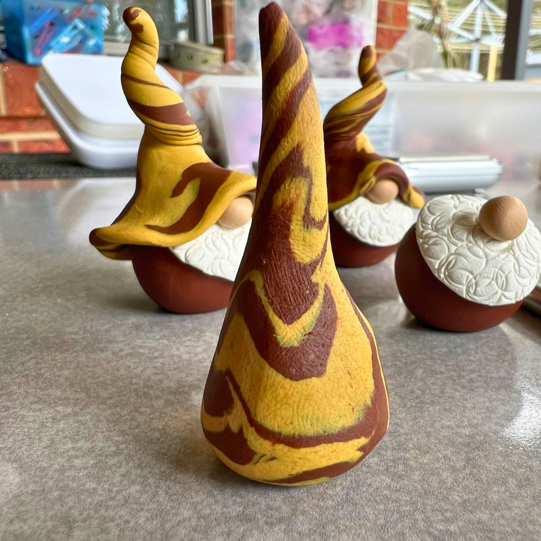 Hawthorn polymer clay gnome trio - CUSTOM ORDER