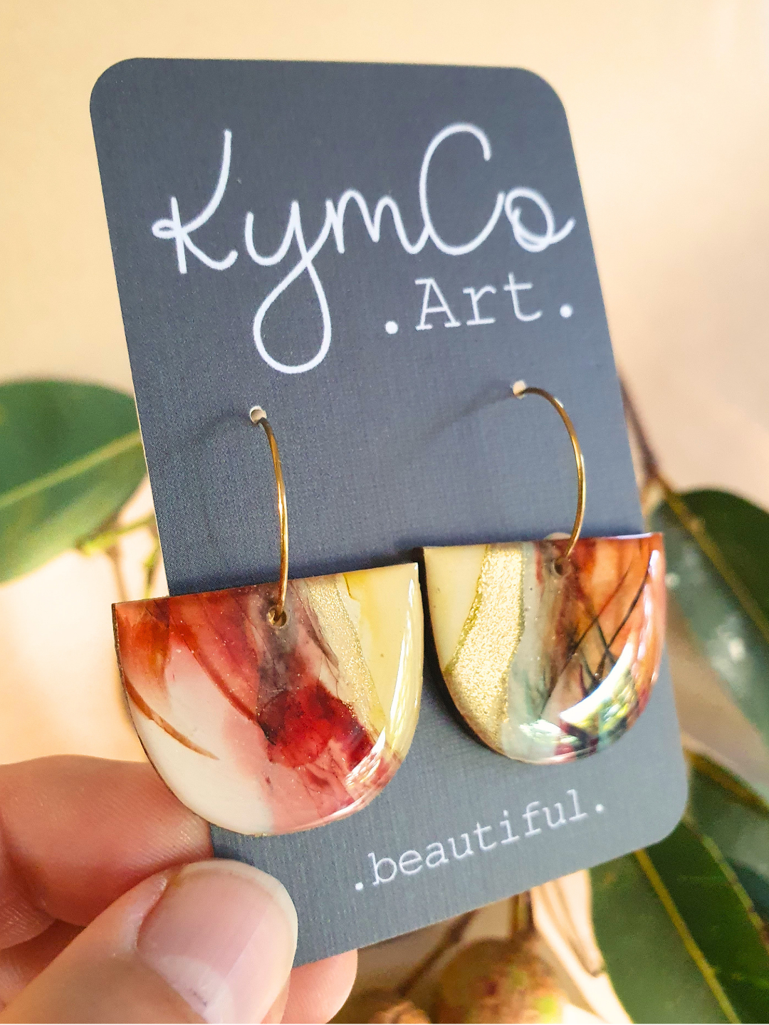 The Sunburnt Country Collection | Resin art jewellery | Medium and Large dangle earrings