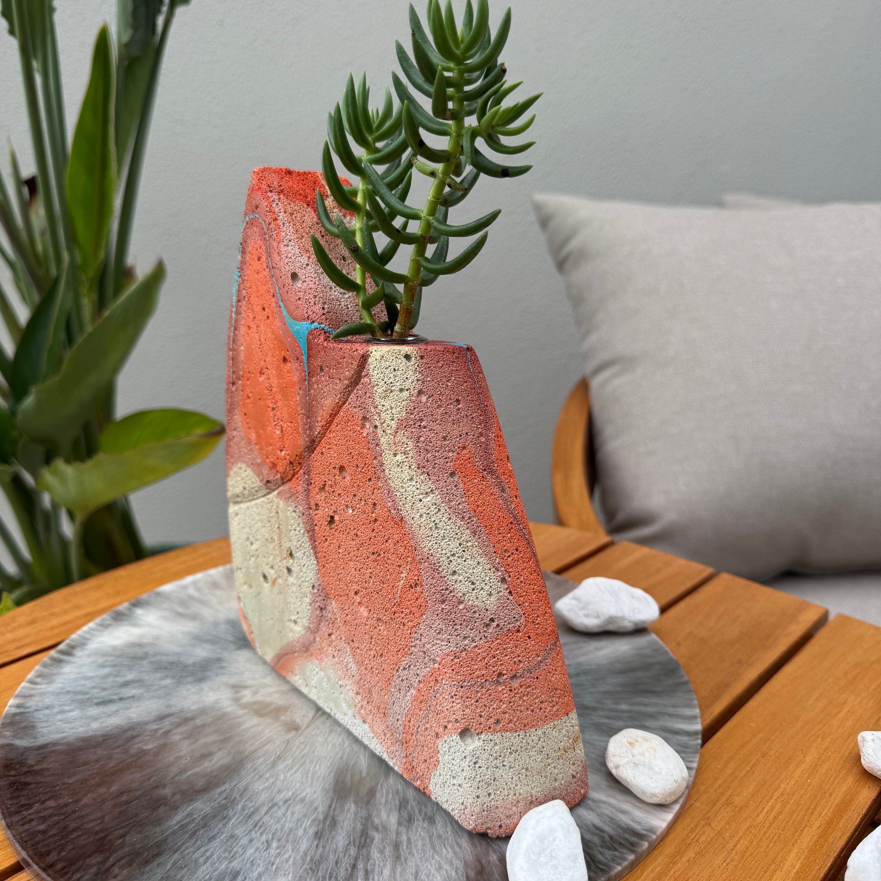 Desert Canyon hand sculpted concrete test tube vase