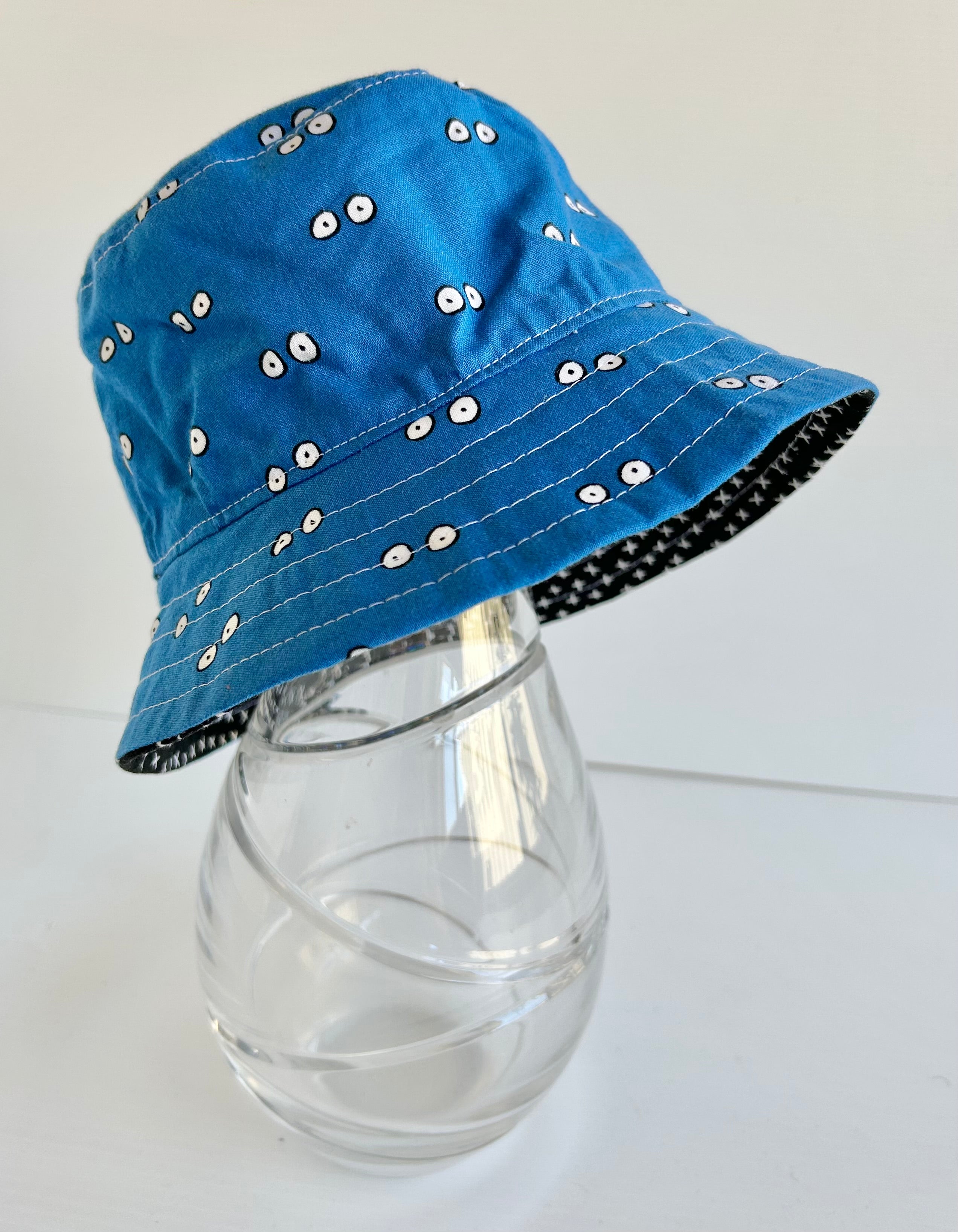 Ready to post- Small size regular brim hats with chin strap- reduced price