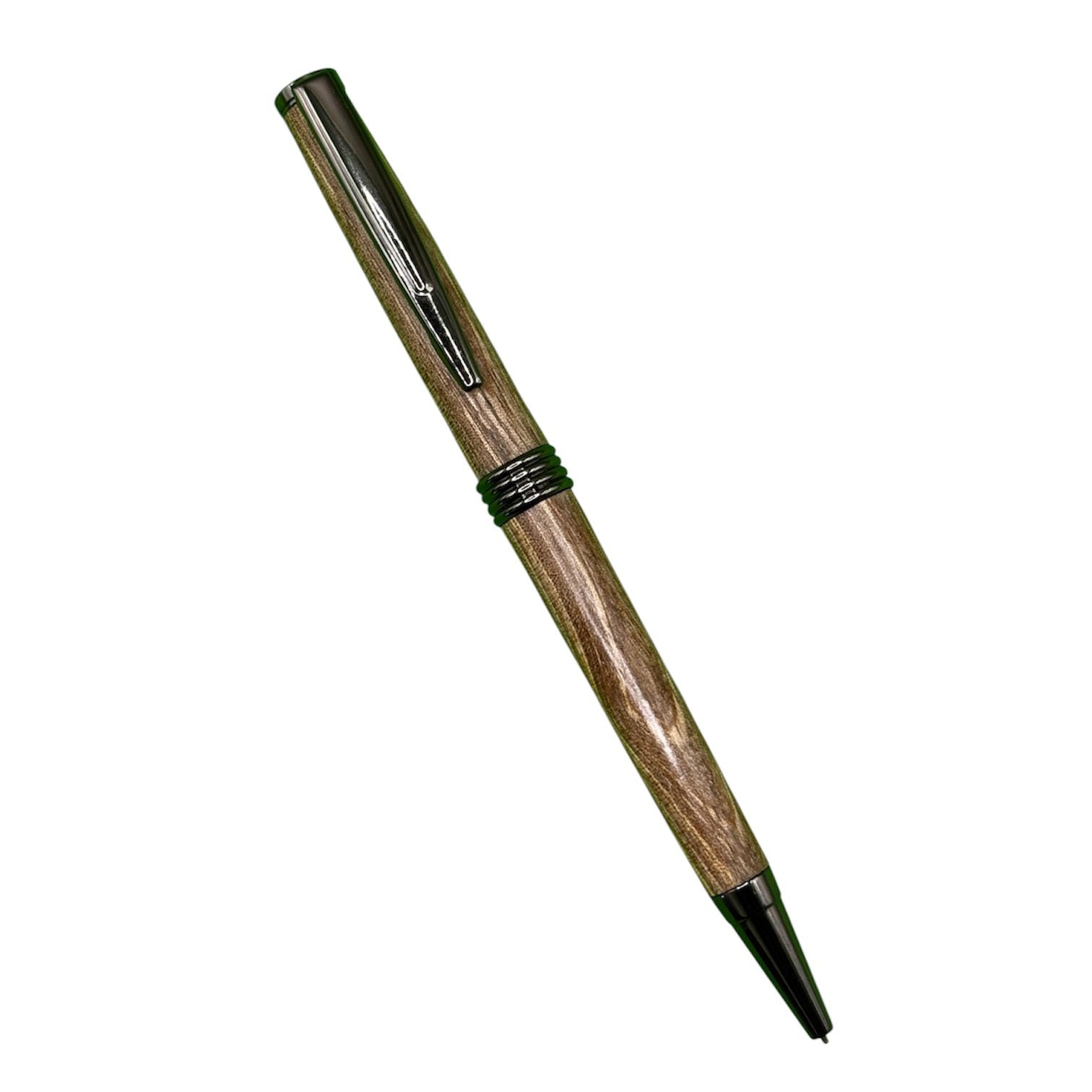 Broad Ballpoint Pen – Spalted Walnut – Gun Metal Accents