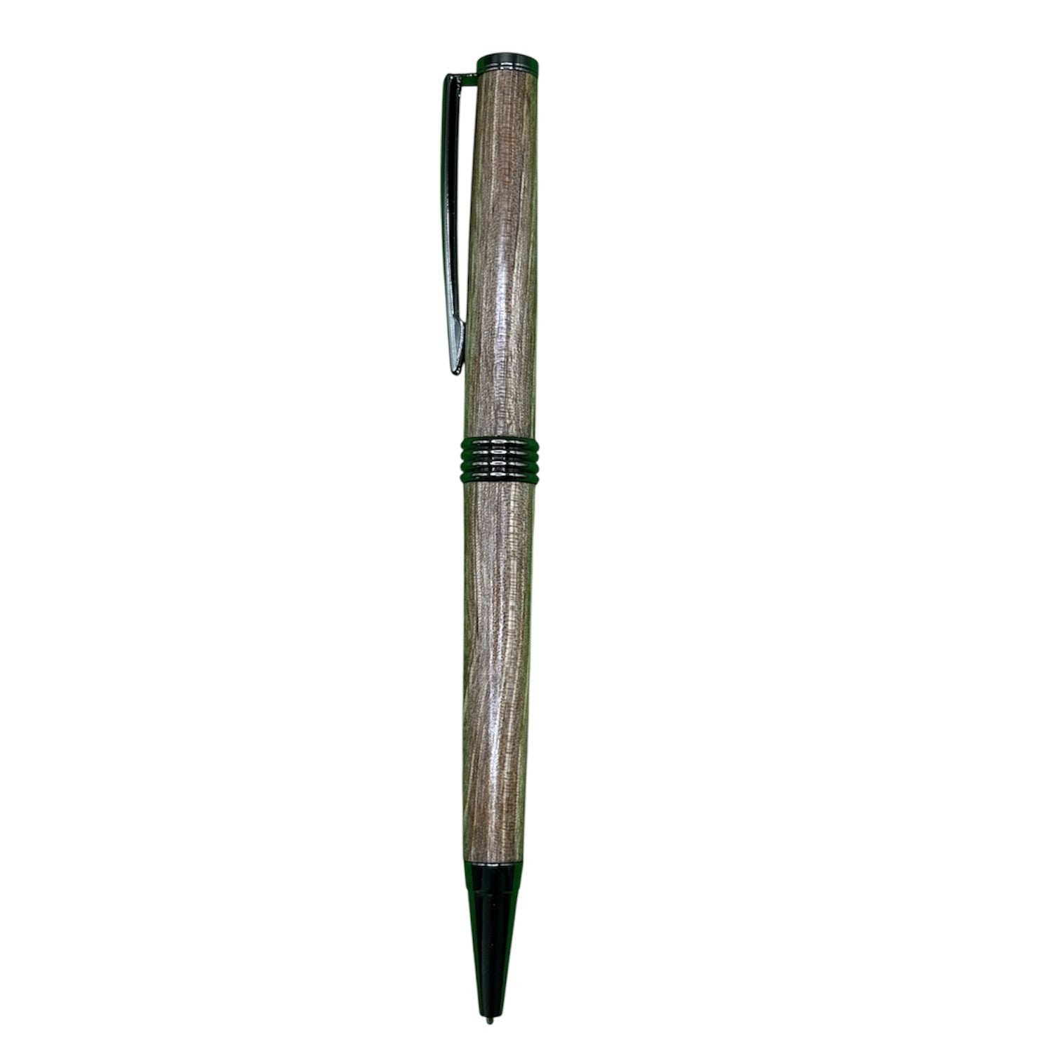 Broad Ballpoint Pen – Spalted Walnut – Gun Metal Accents