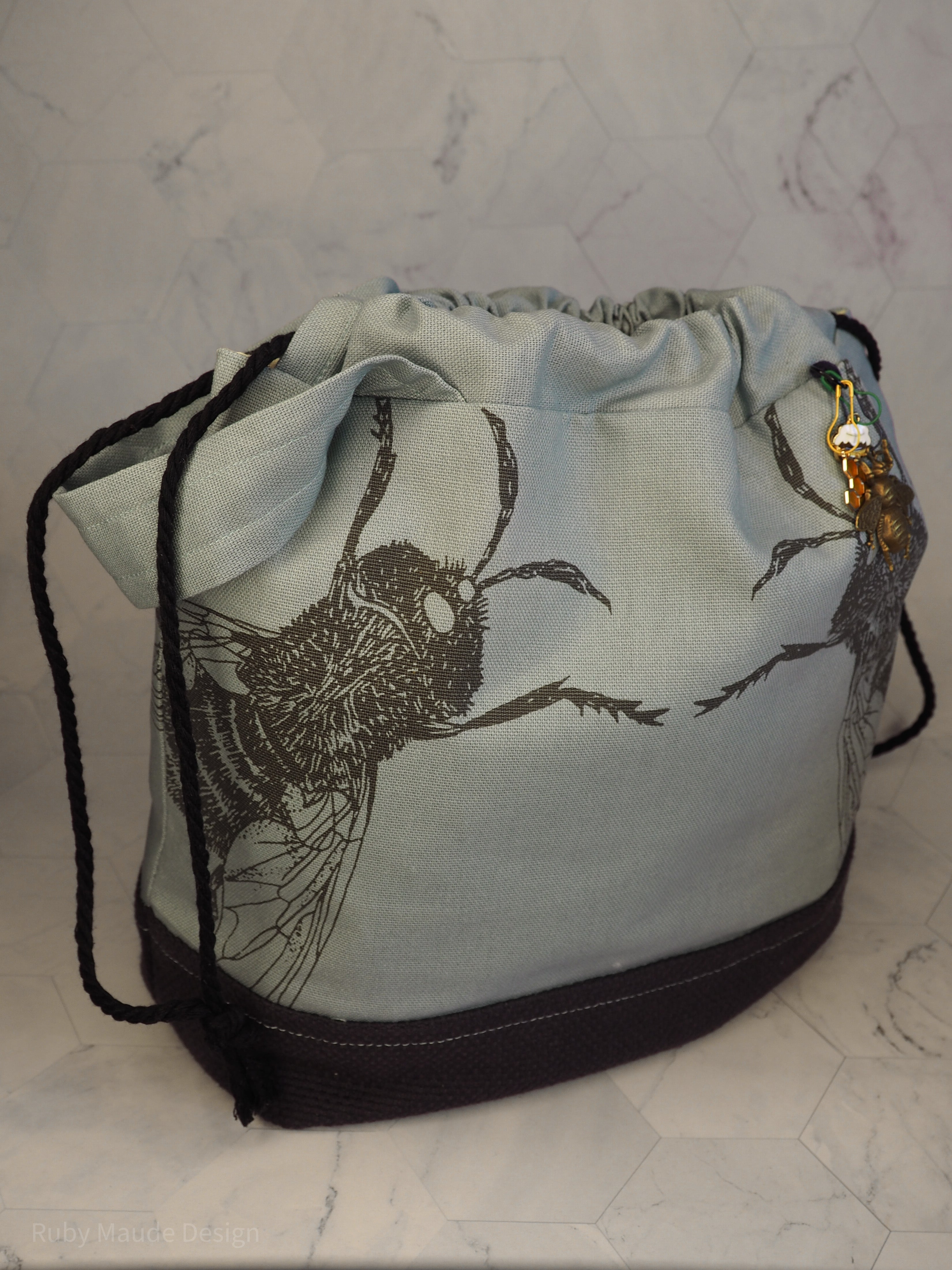 Large Knitting Project Bag - Bees