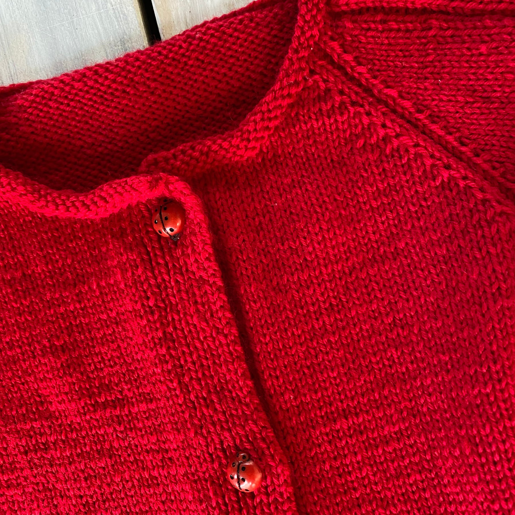 Child’s Knitted Cardigan red 5 years