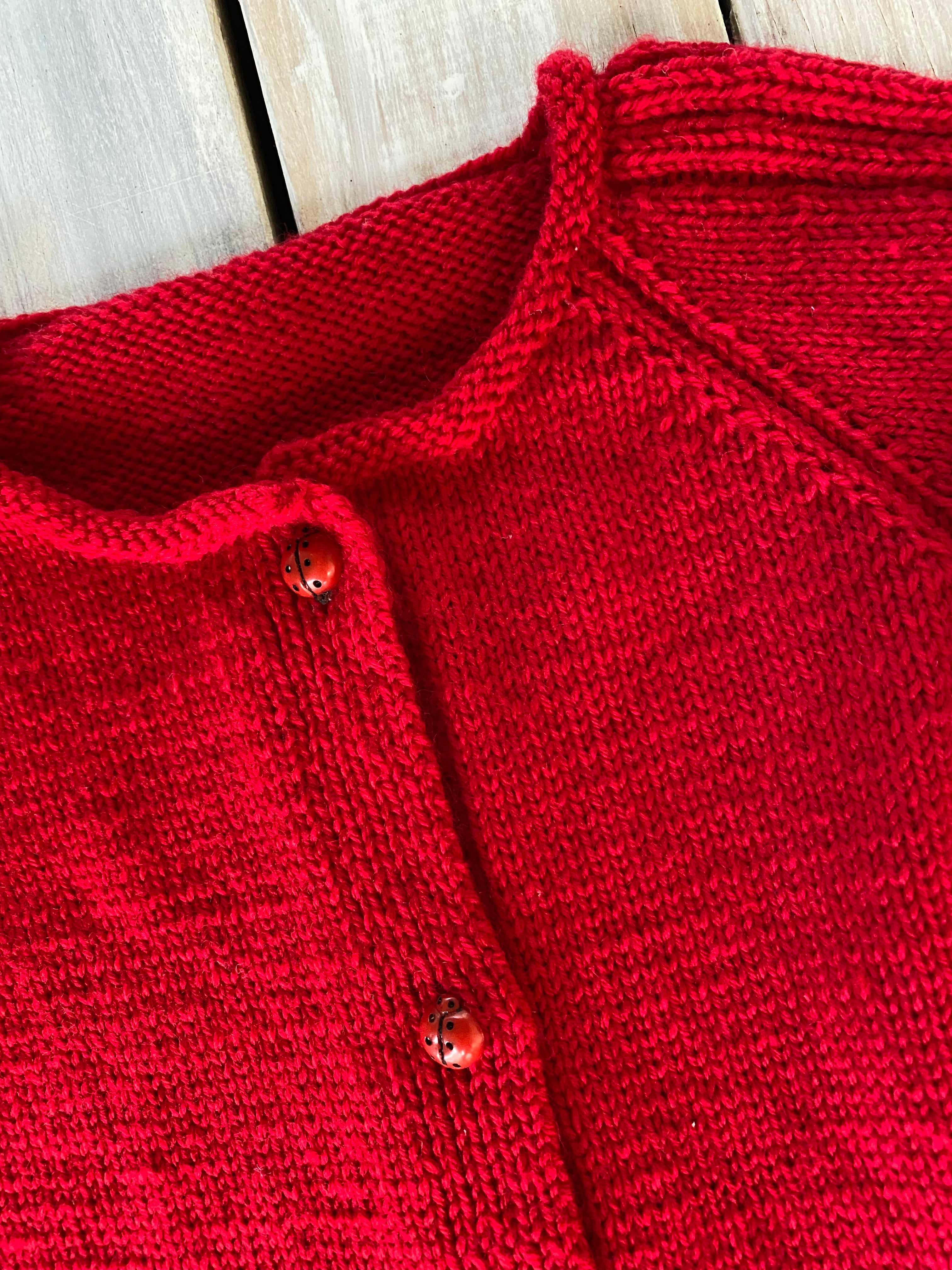 Child’s Knitted Cardigan red 5 years