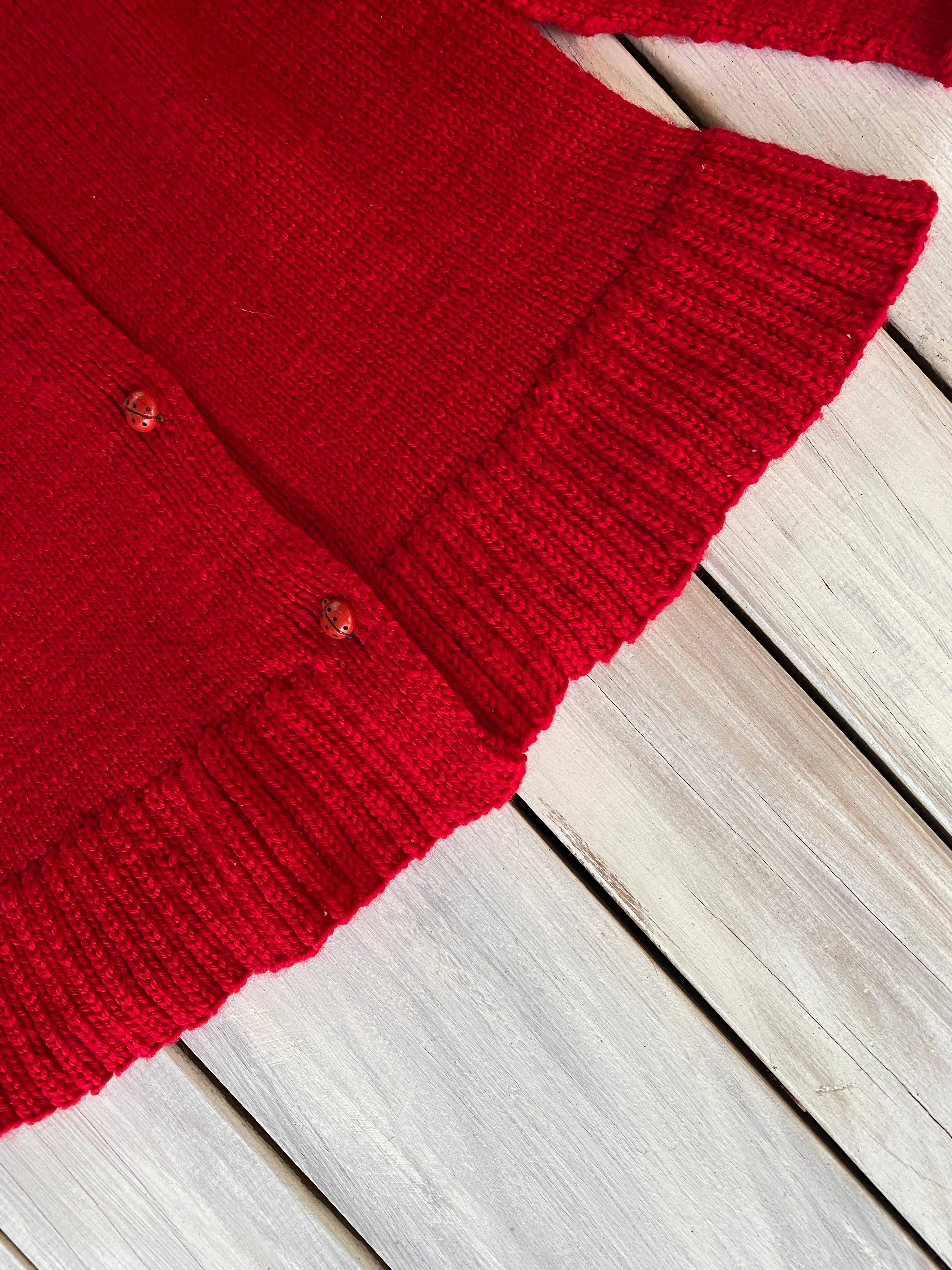 Child’s Knitted Cardigan red 5 years
