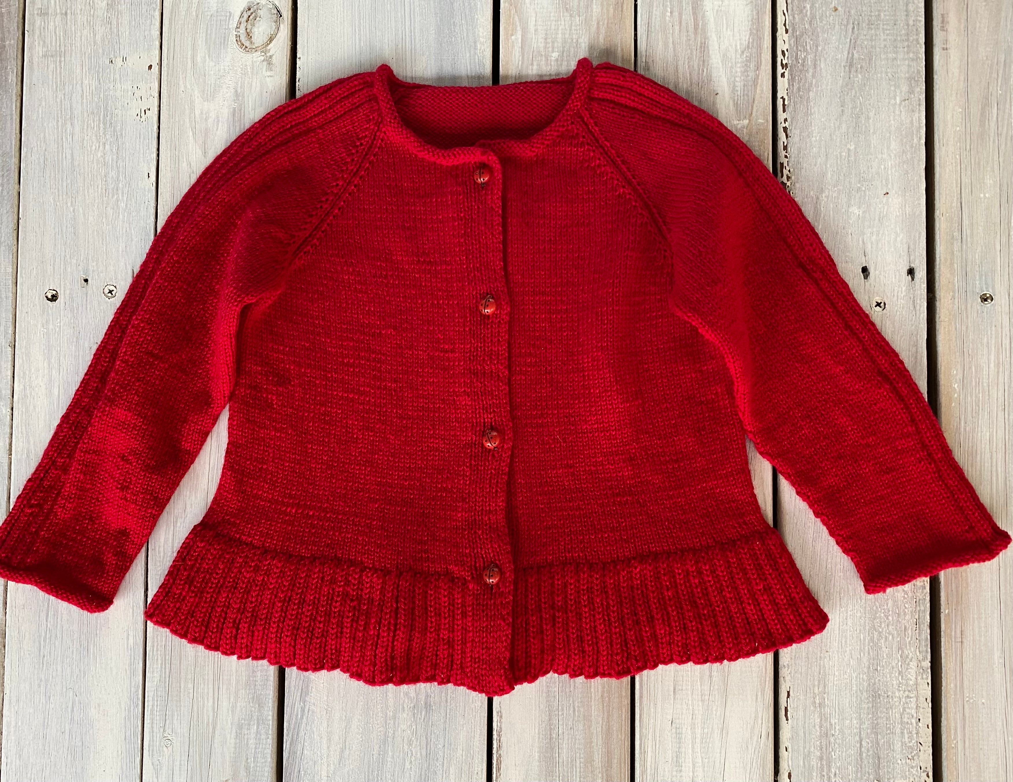 Child’s Knitted Cardigan red 5 years