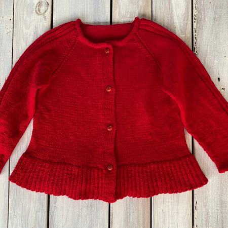 Child’s Knitted Cardigan red 5 years