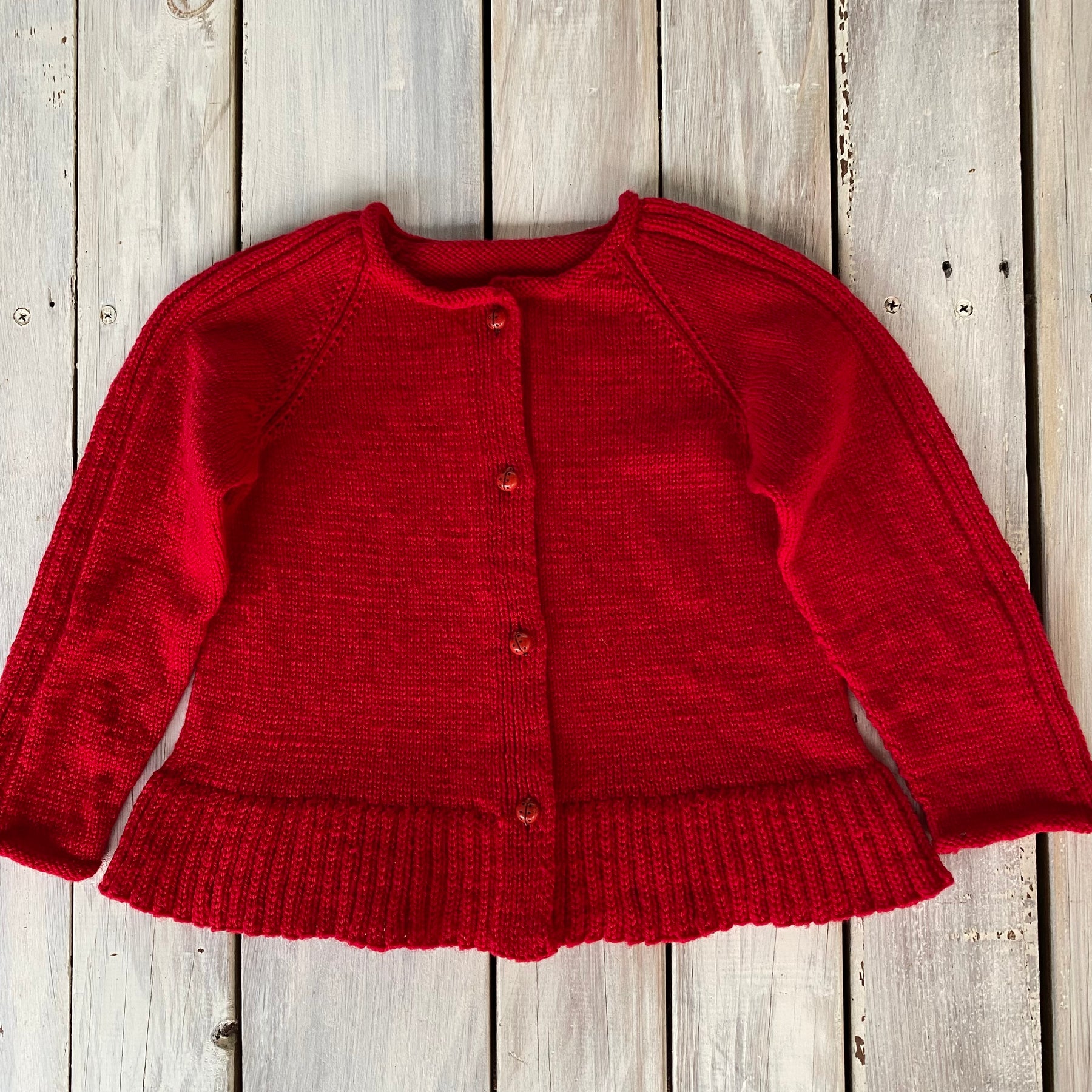Child’s Knitted Cardigan red 5 years