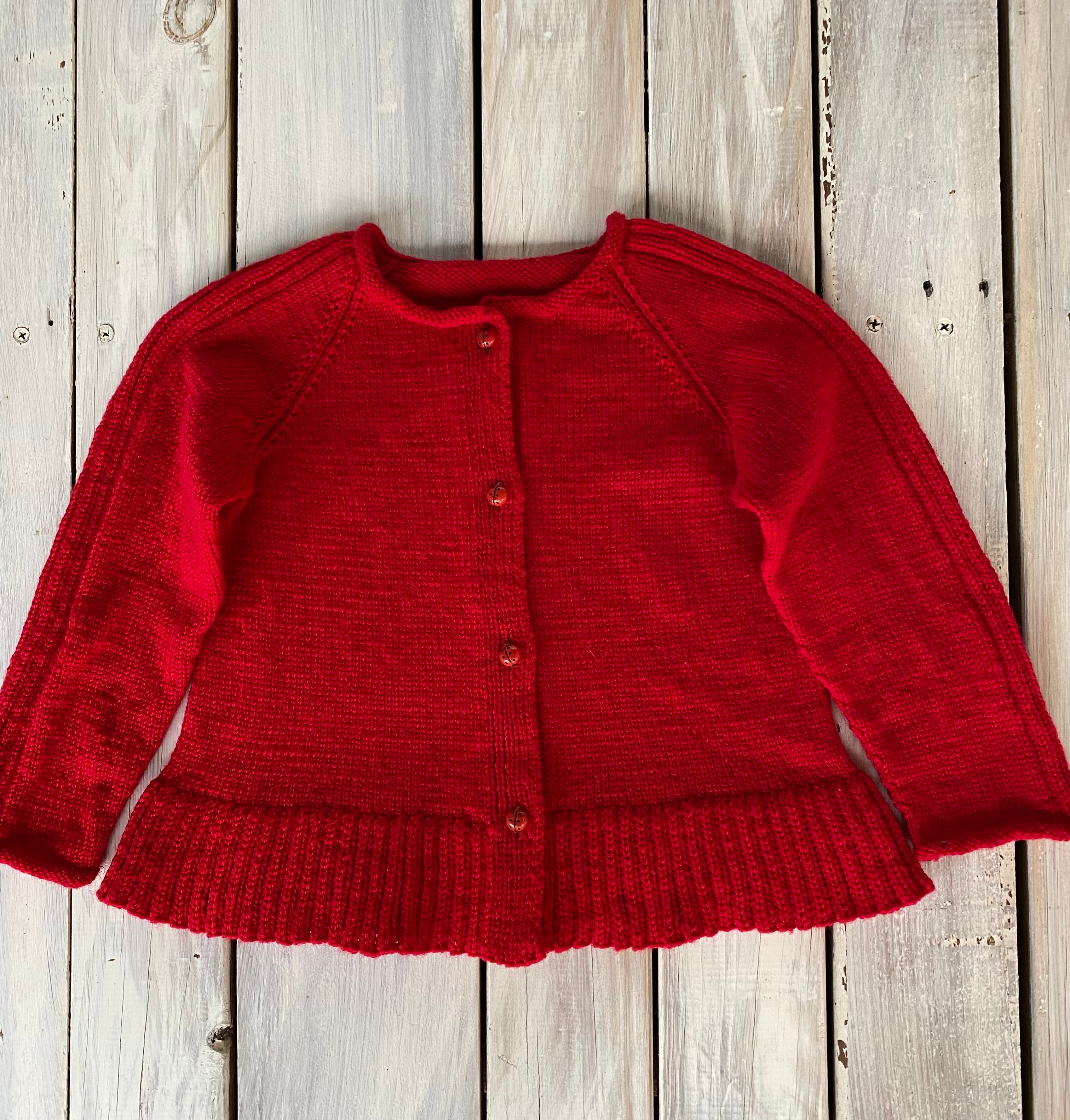Child’s Knitted Cardigan red 5 years