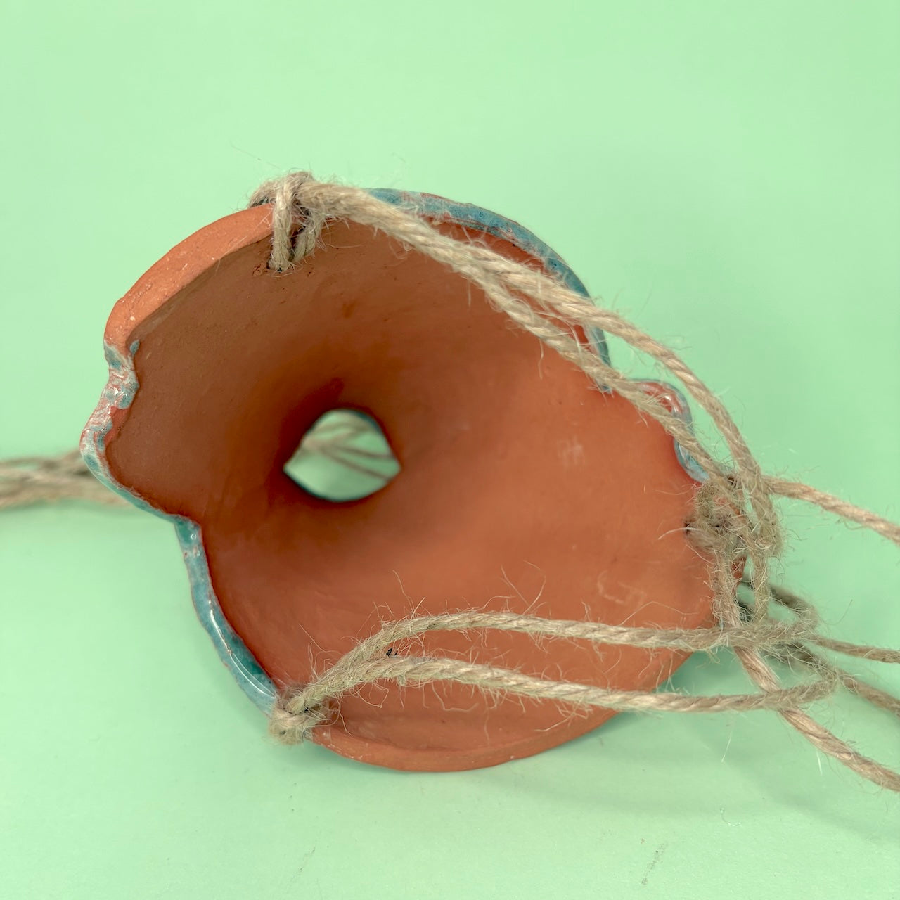 Ceramic hanging cone orchid pot - leaf design