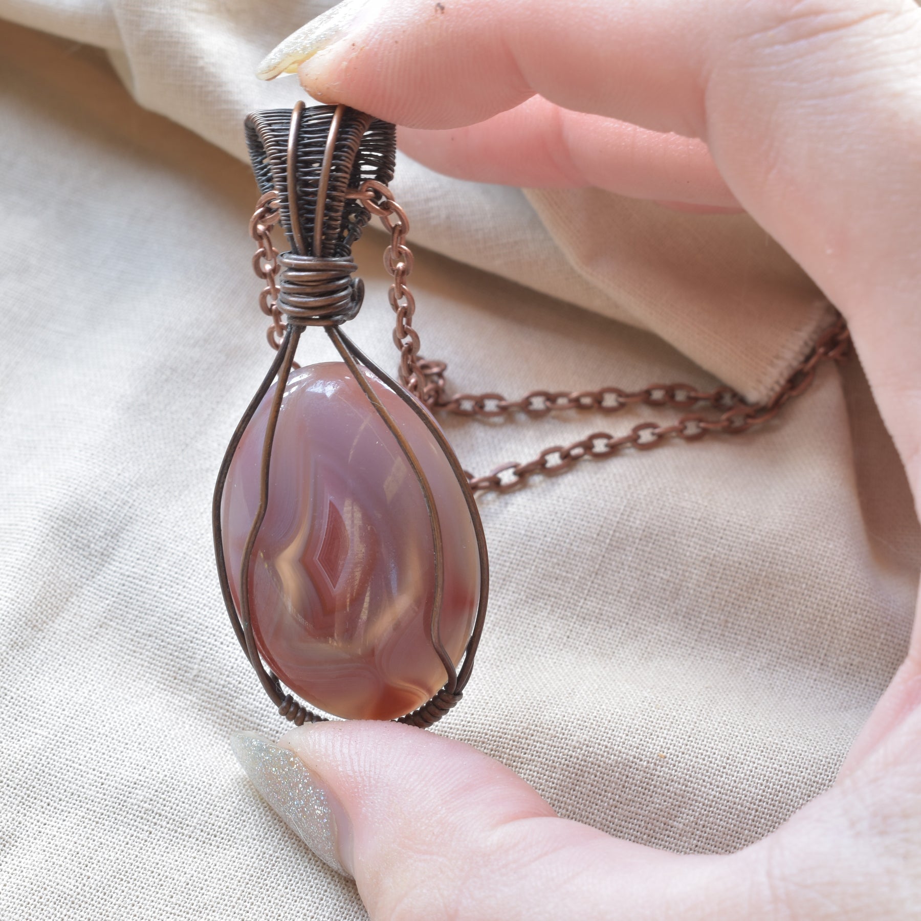 Copper Creek – Agate Creek Agate Wire Wrapped Pendant