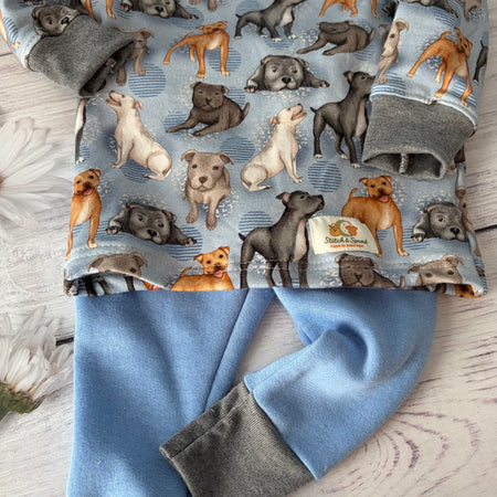 STAFFY DOG PJ’S 3-6 months