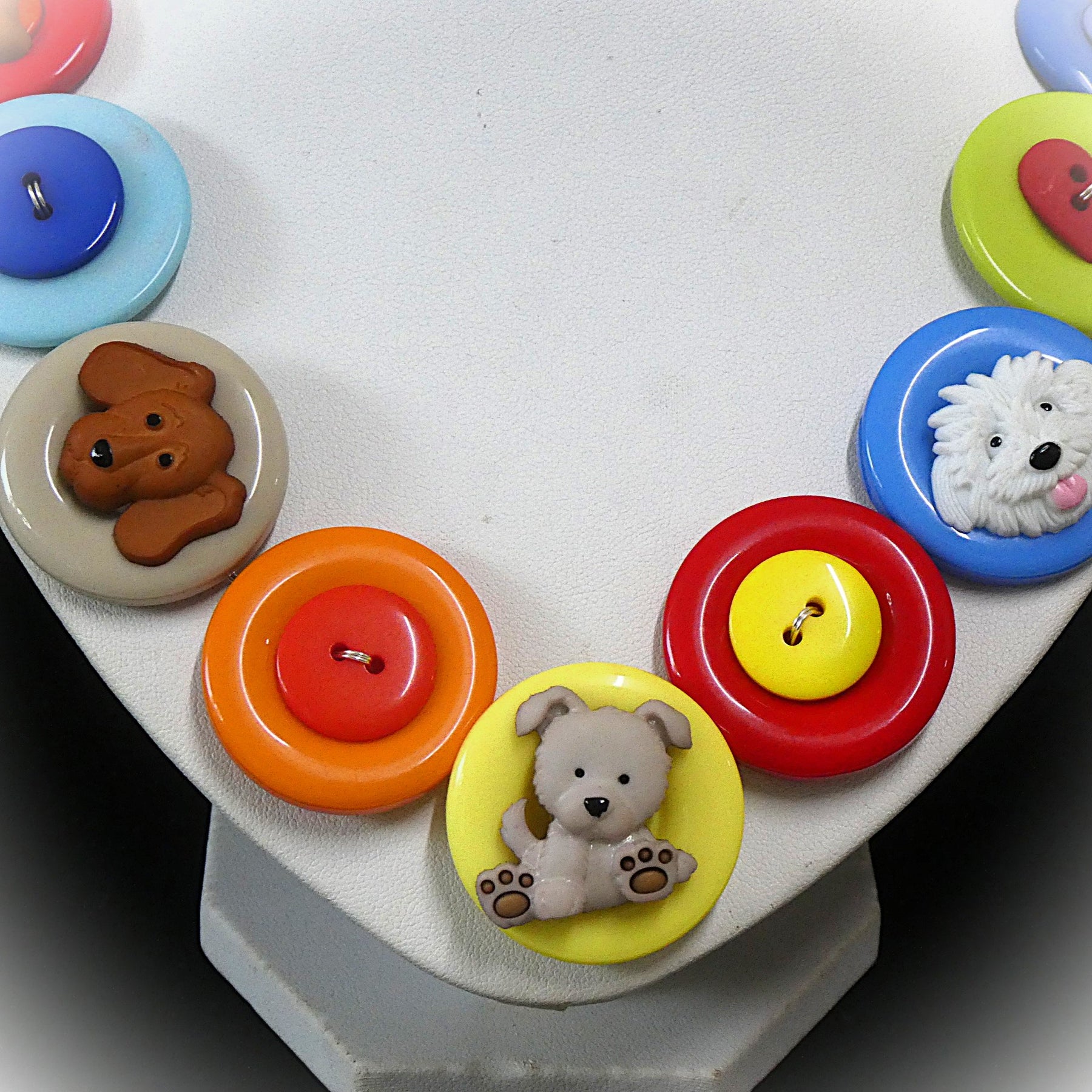 Button necklace - Puppy Love