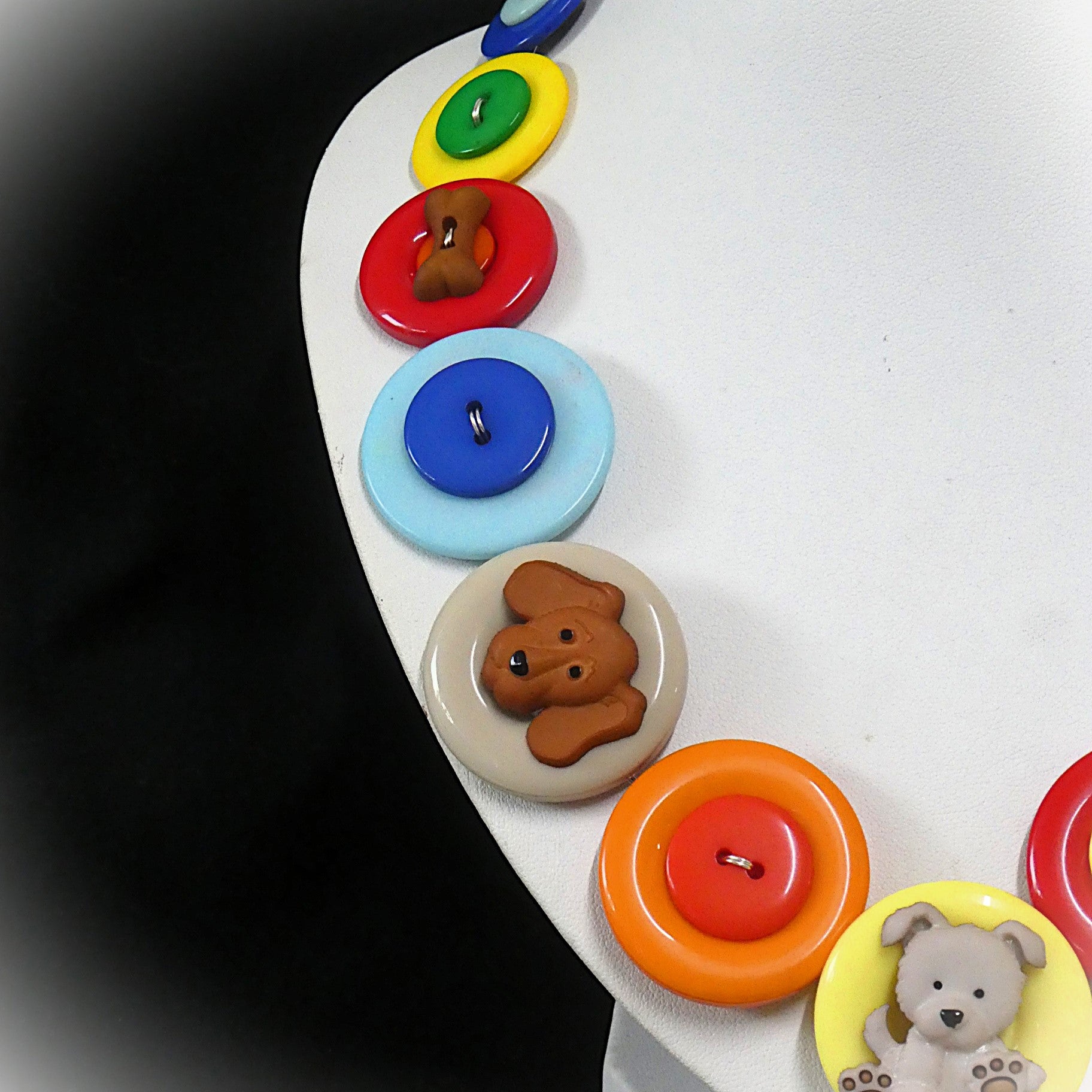 Button necklace - Puppy Love