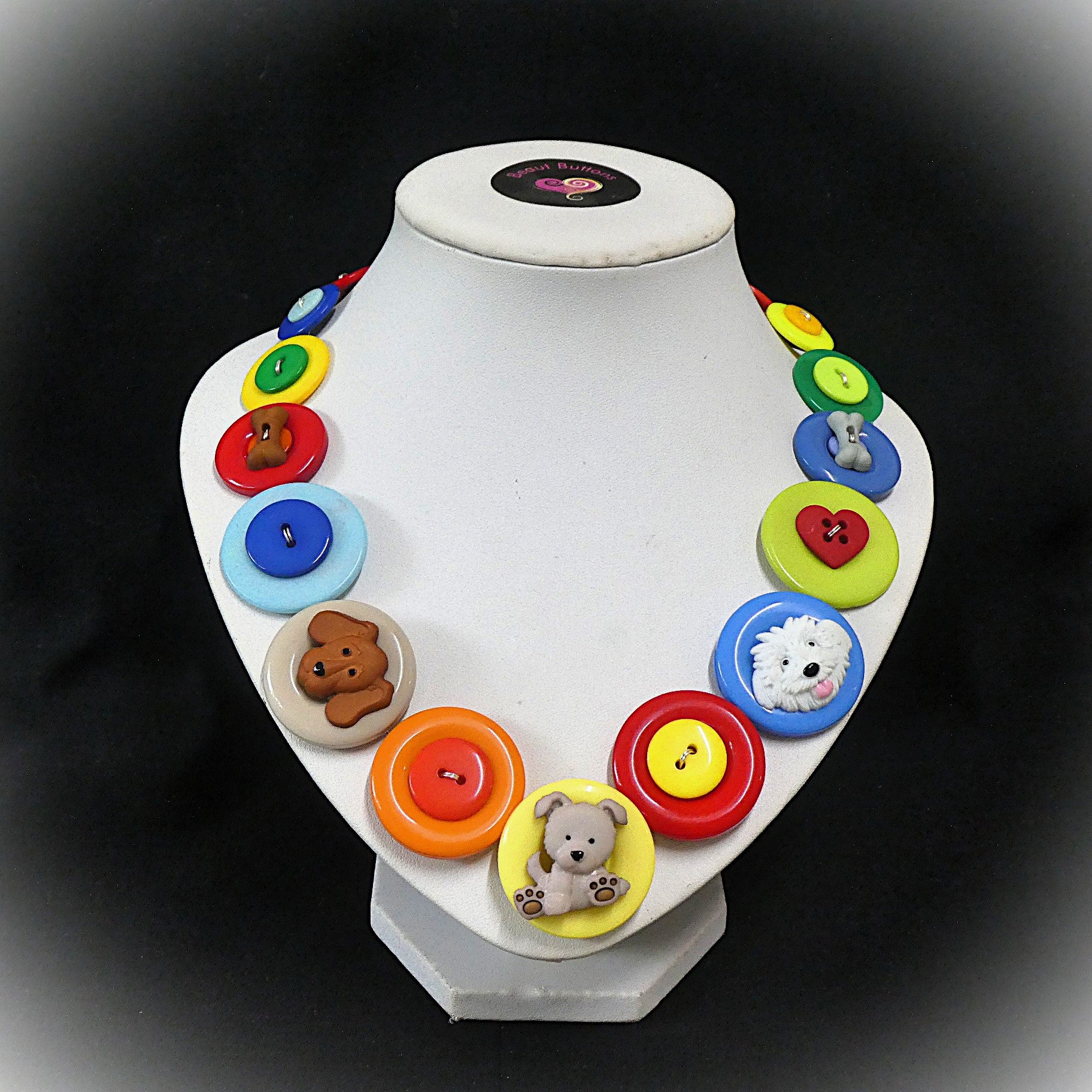 Button necklace - Puppy Love