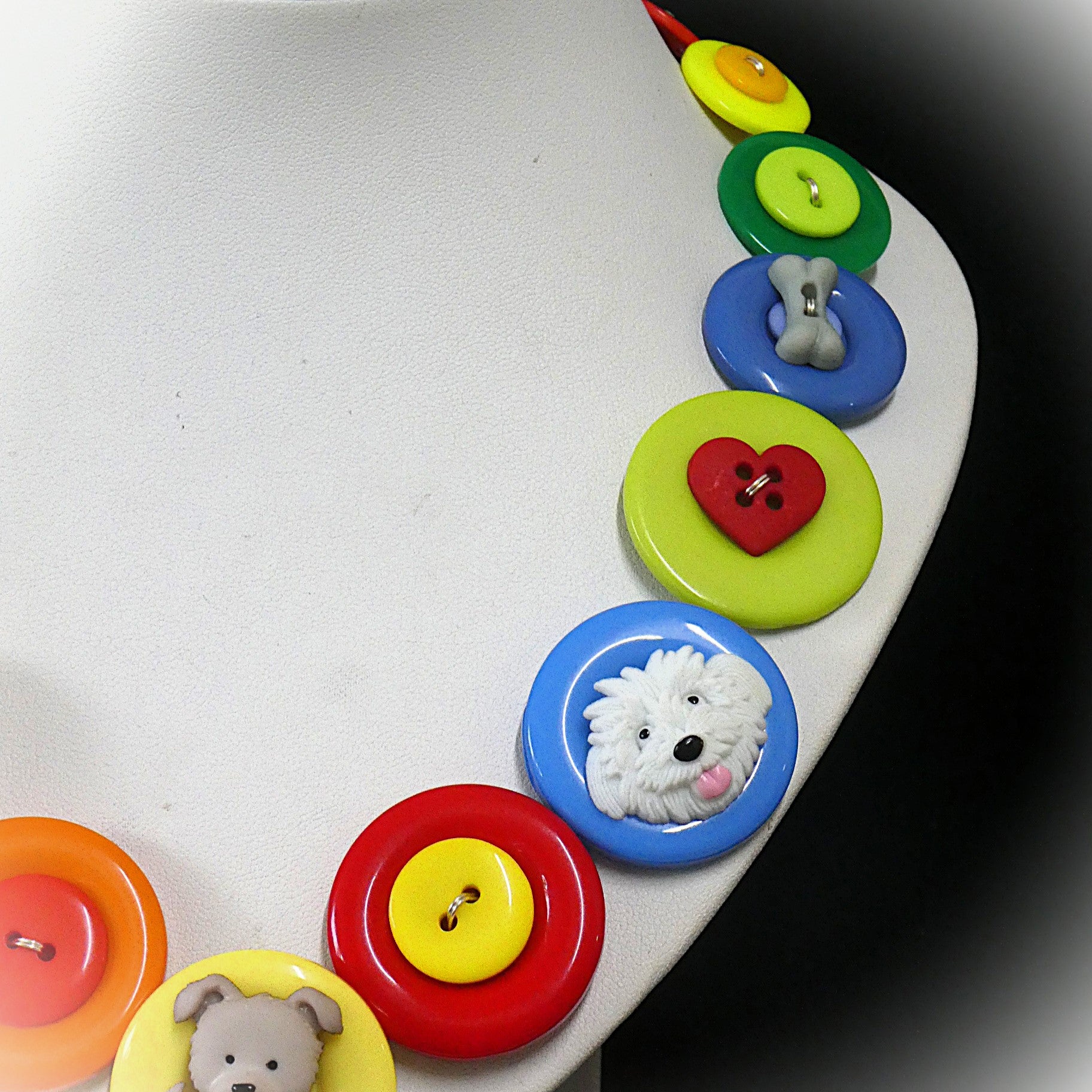 Button necklace - Puppy Love
