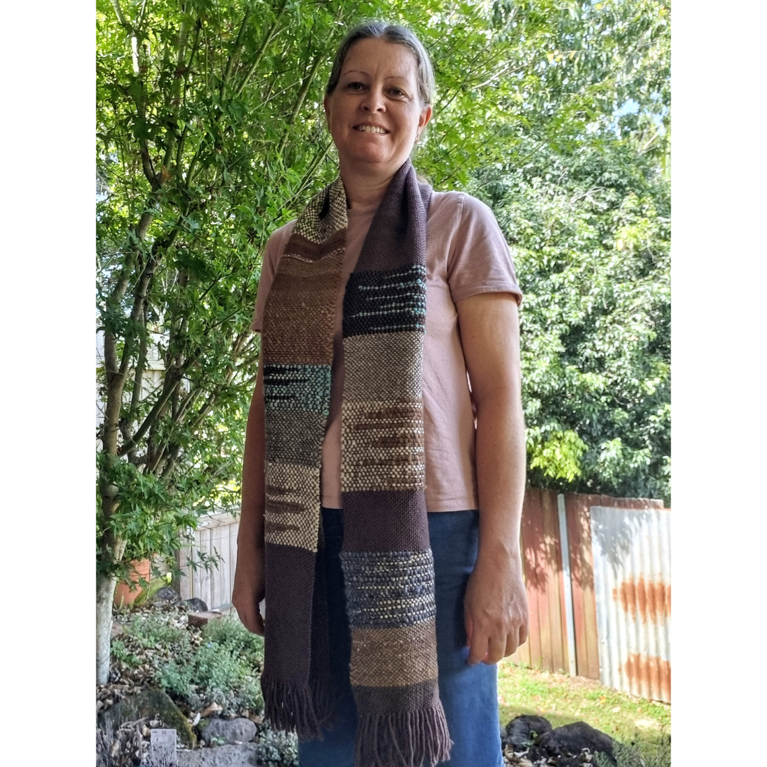 'Kookaburra' handwoven wool scarf