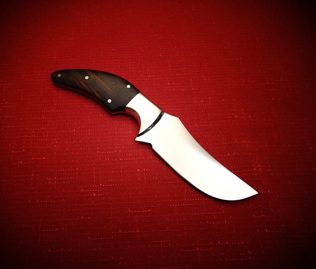 Outdoor camping 440c fixed blade knife leather sheath crocodile skin