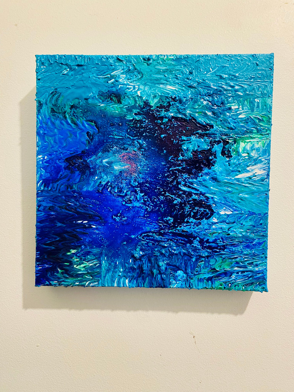 Island Reef ORIGINAL CANVAS PAINTING 25.4x25.4x3.5cm  by Margo Humphries