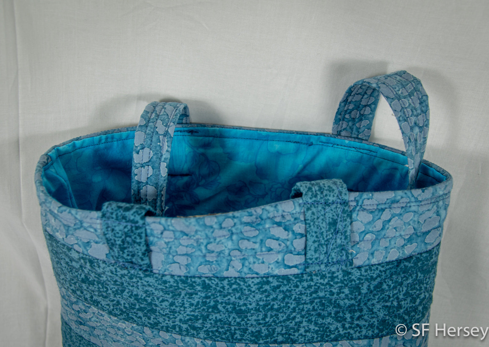 Blue Horizontal Striped Small Tote