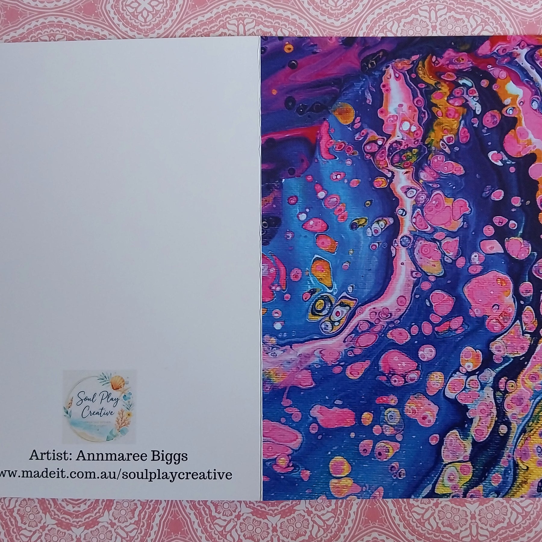 Pink Jellyfish Blank Greeting Card