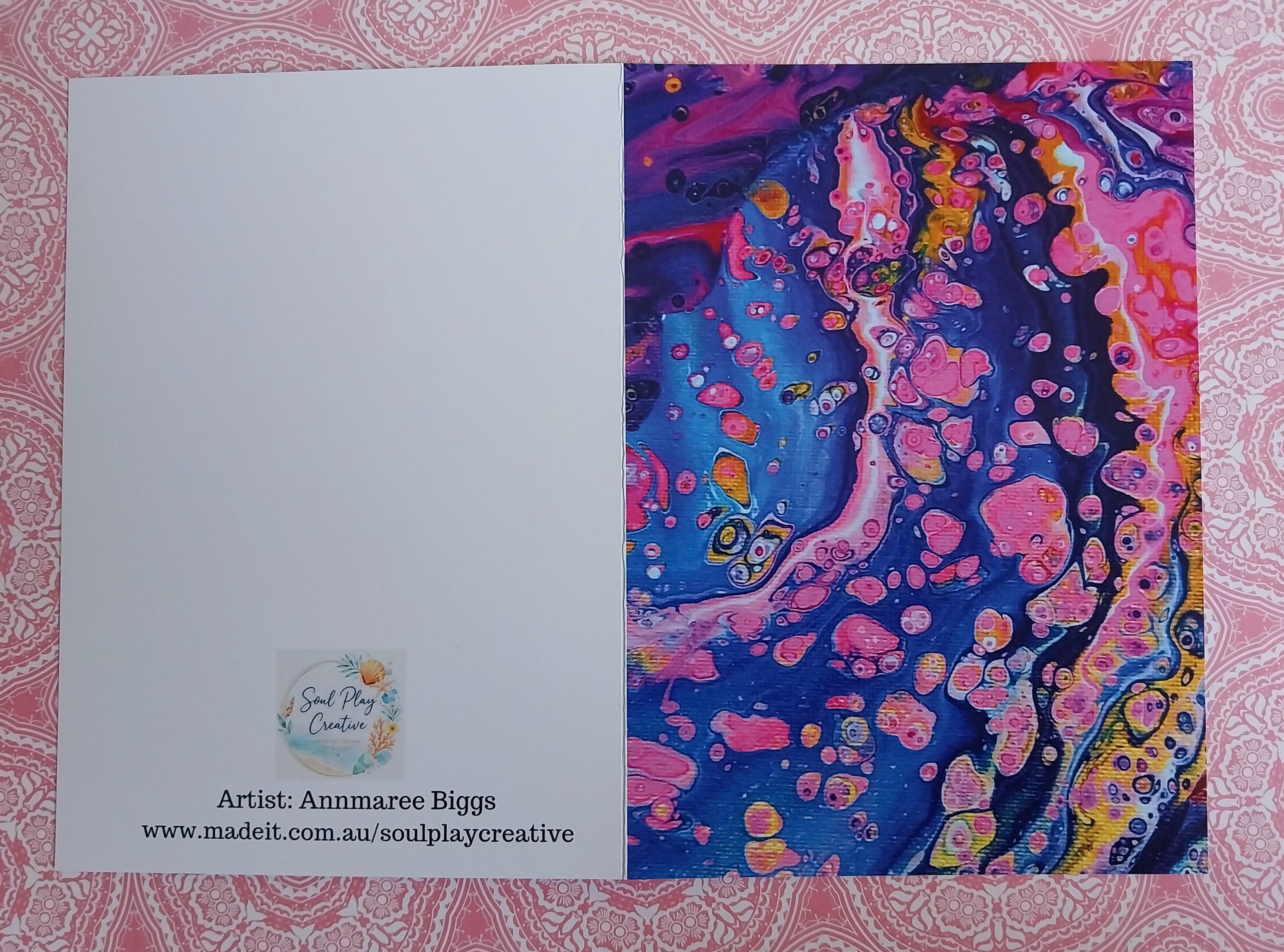 Pink Jellyfish Blank Greeting Card