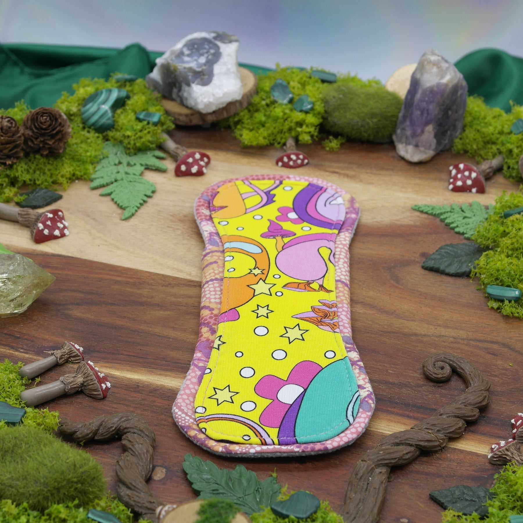 Eco-friendly menstrual reusable cloth pad 8" moderate - Yellow magic
