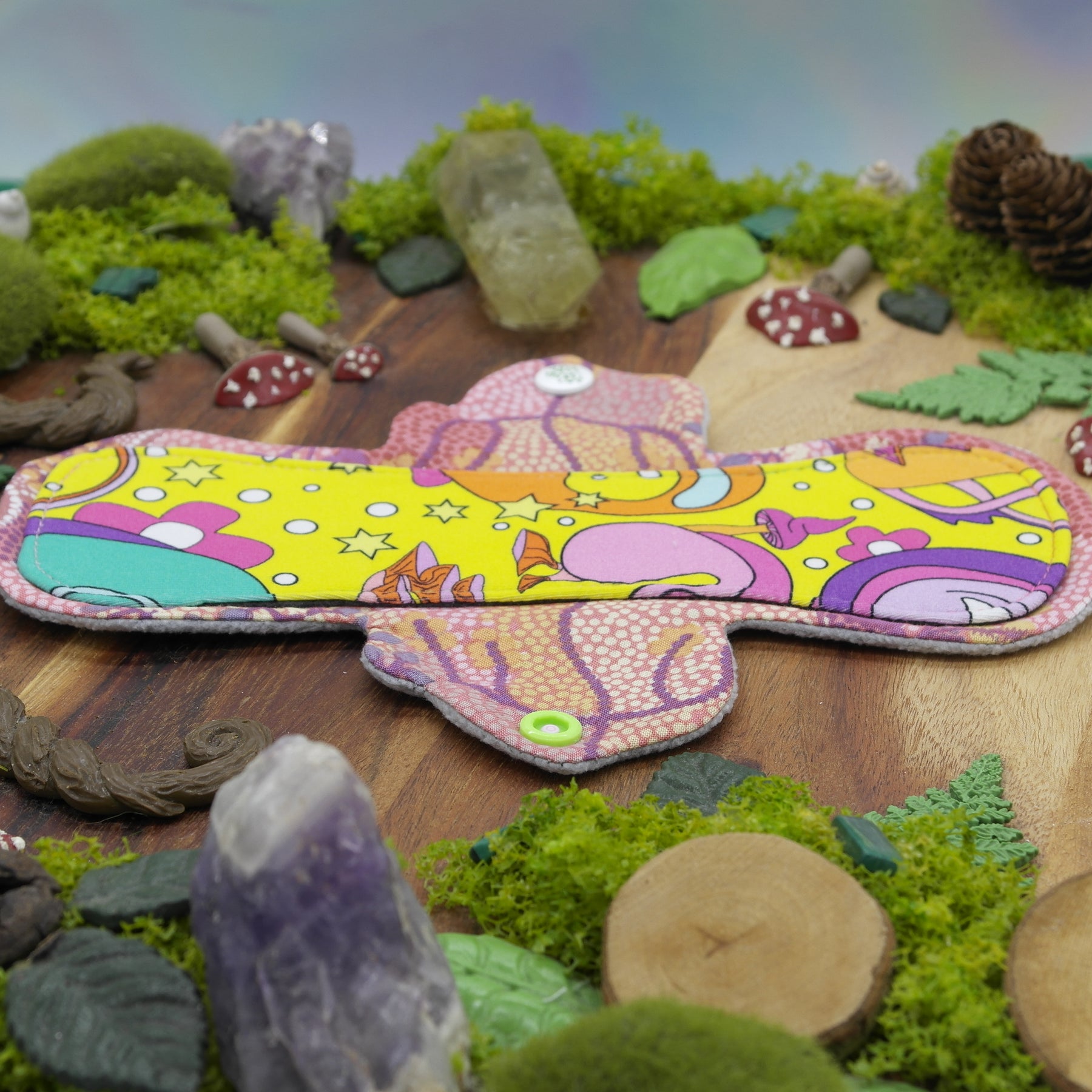 Eco-friendly menstrual reusable cloth pad 8" moderate - Yellow magic