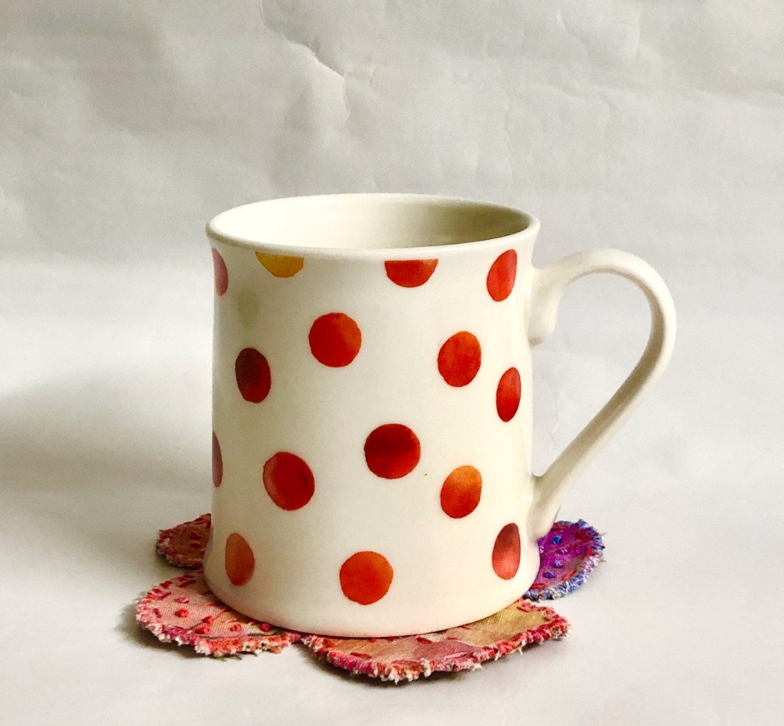 Slow Stitched Unique Flower Drink Coaster - Mauve